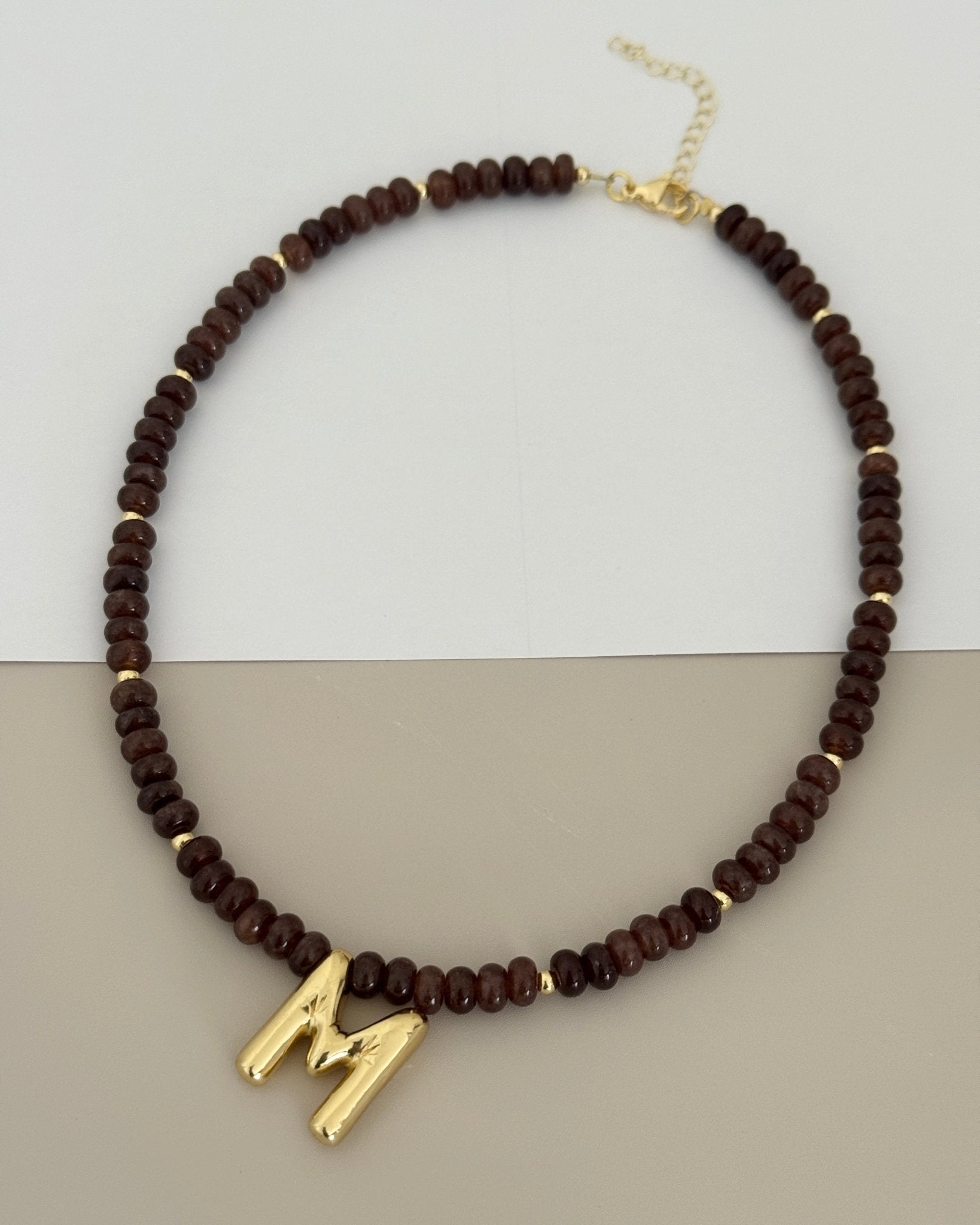 Initial Wood Bead Choker - Necklaces | LimaLimón Store - 6
