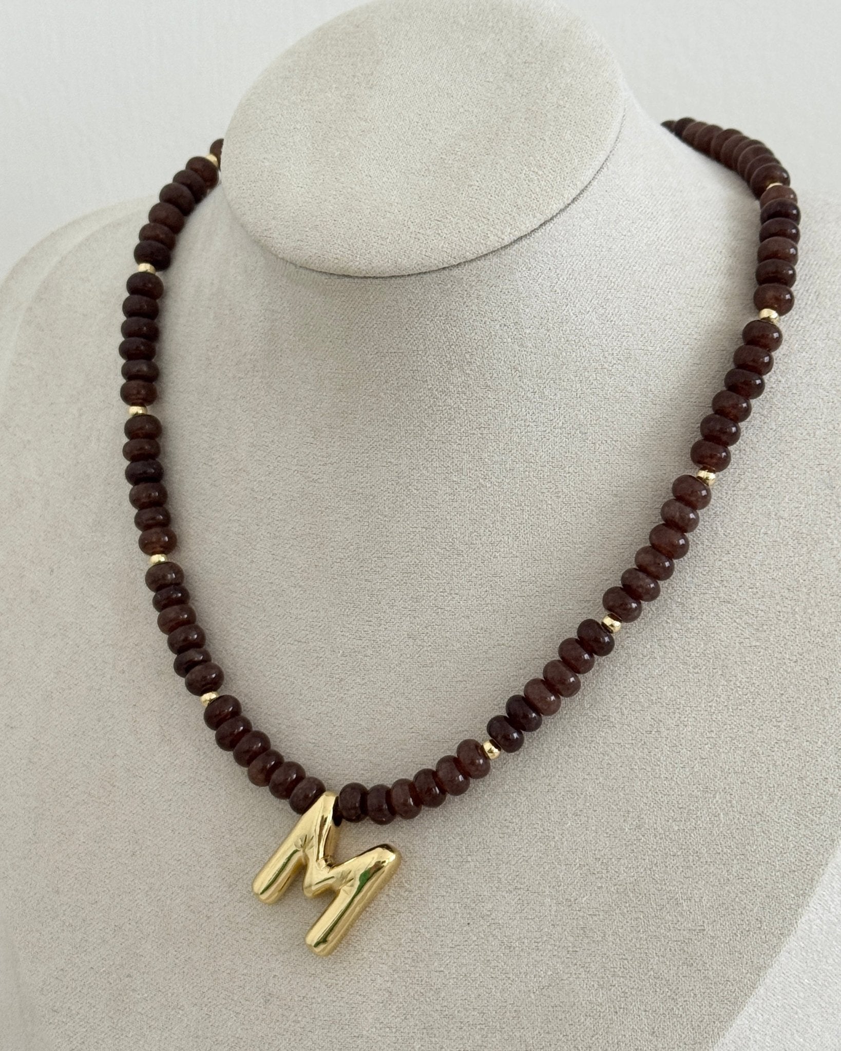 Initial Wood Bead Choker - Necklaces | LimaLimón Store - 3