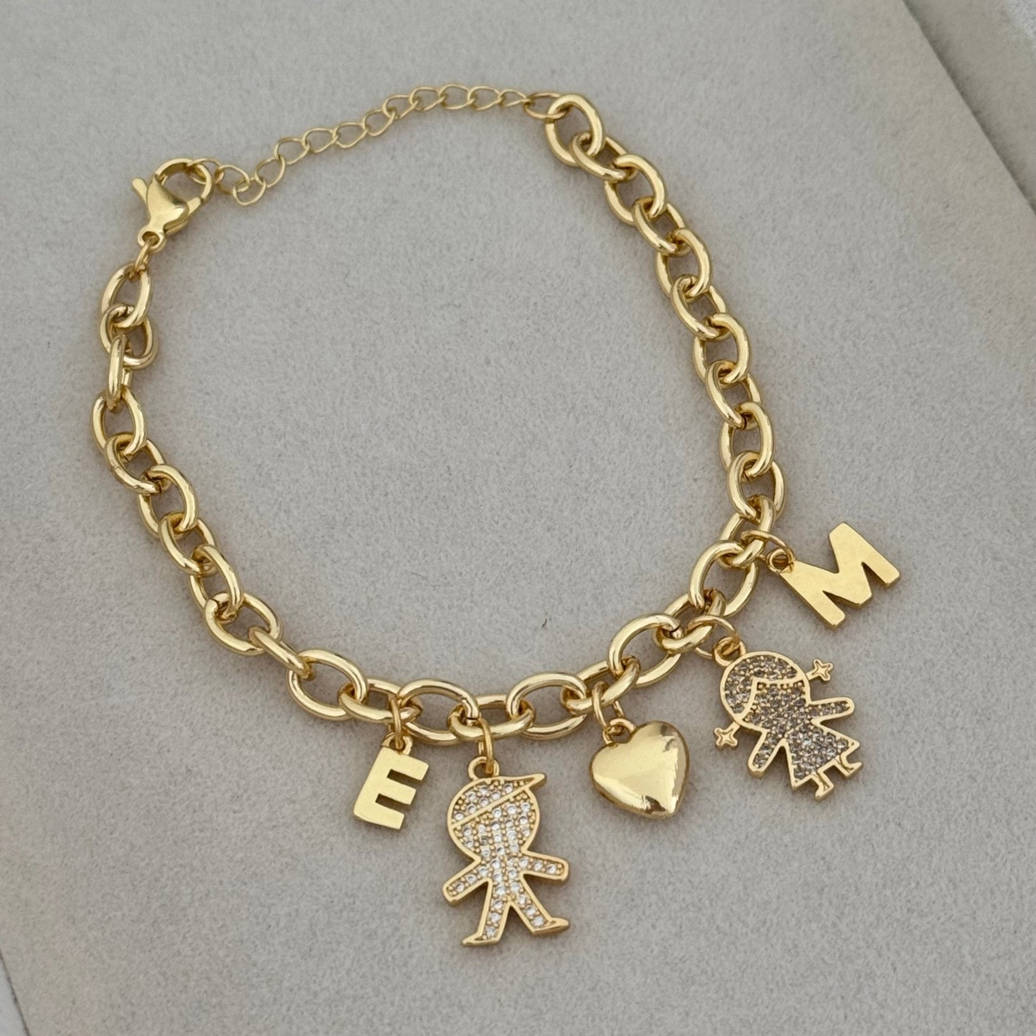 Kids Initial Heart Bracelet - Custom Necklace | LimaLimón Store - 3
