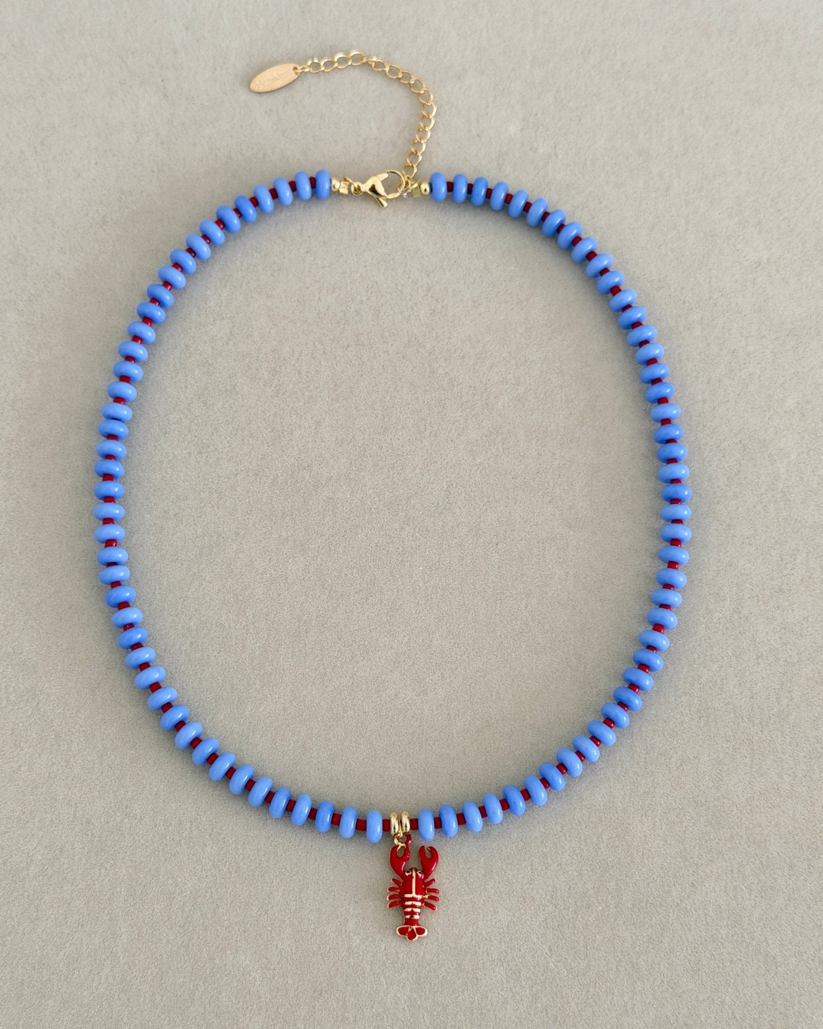 Lobster Charm Beaded Necklace - Necklaces | LimaLimón Store - 1