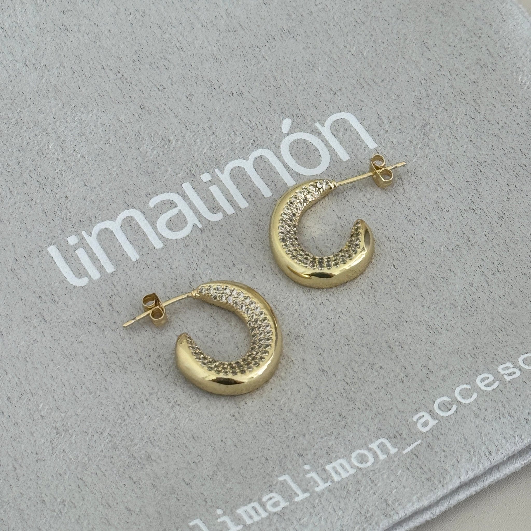 Luna Pavé Hoop Earrings - Earring | LimaLimón Store - 3