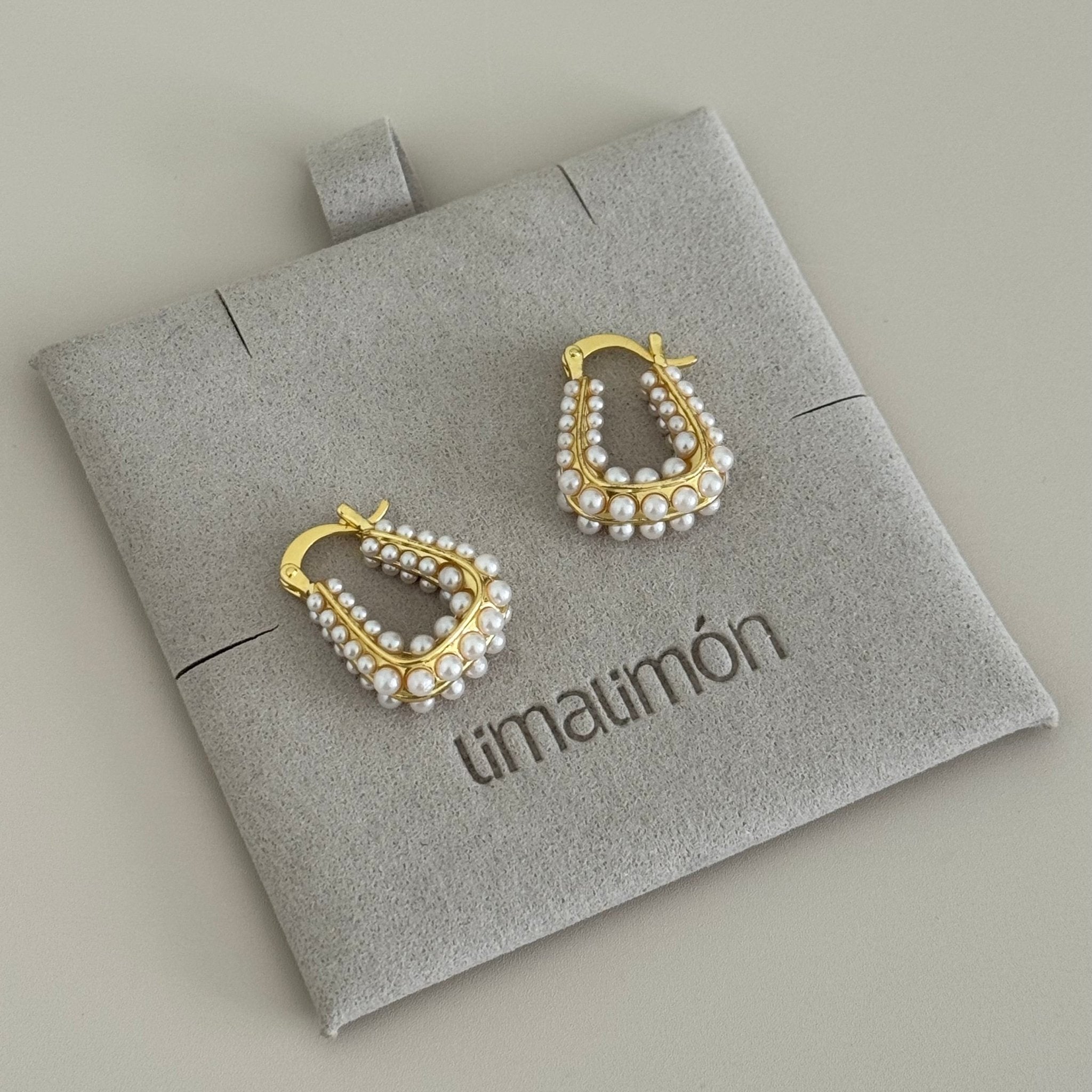 Lyria Drop Pearl Hoops - Earring | LimaLimón Store - 2