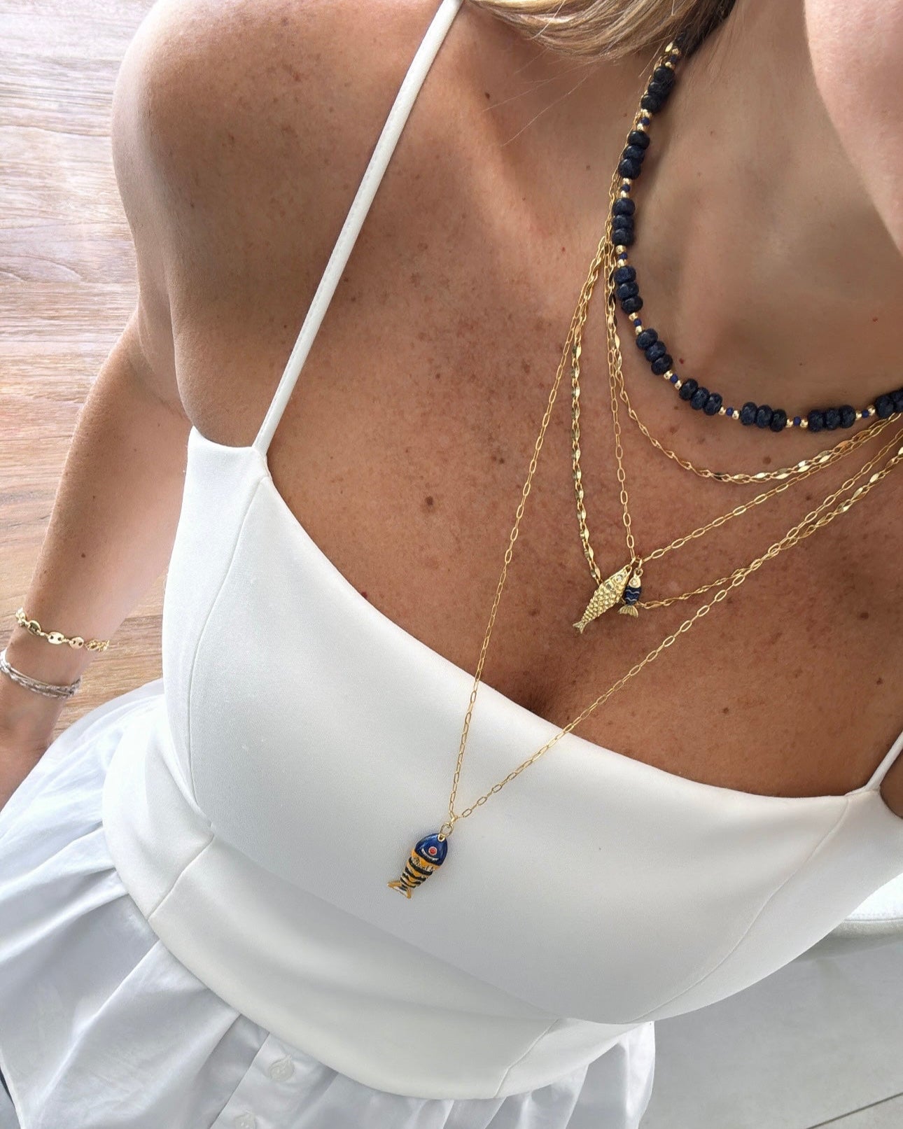 Midnight Gemstone Choker - Necklaces | LimaLimón Store - 4