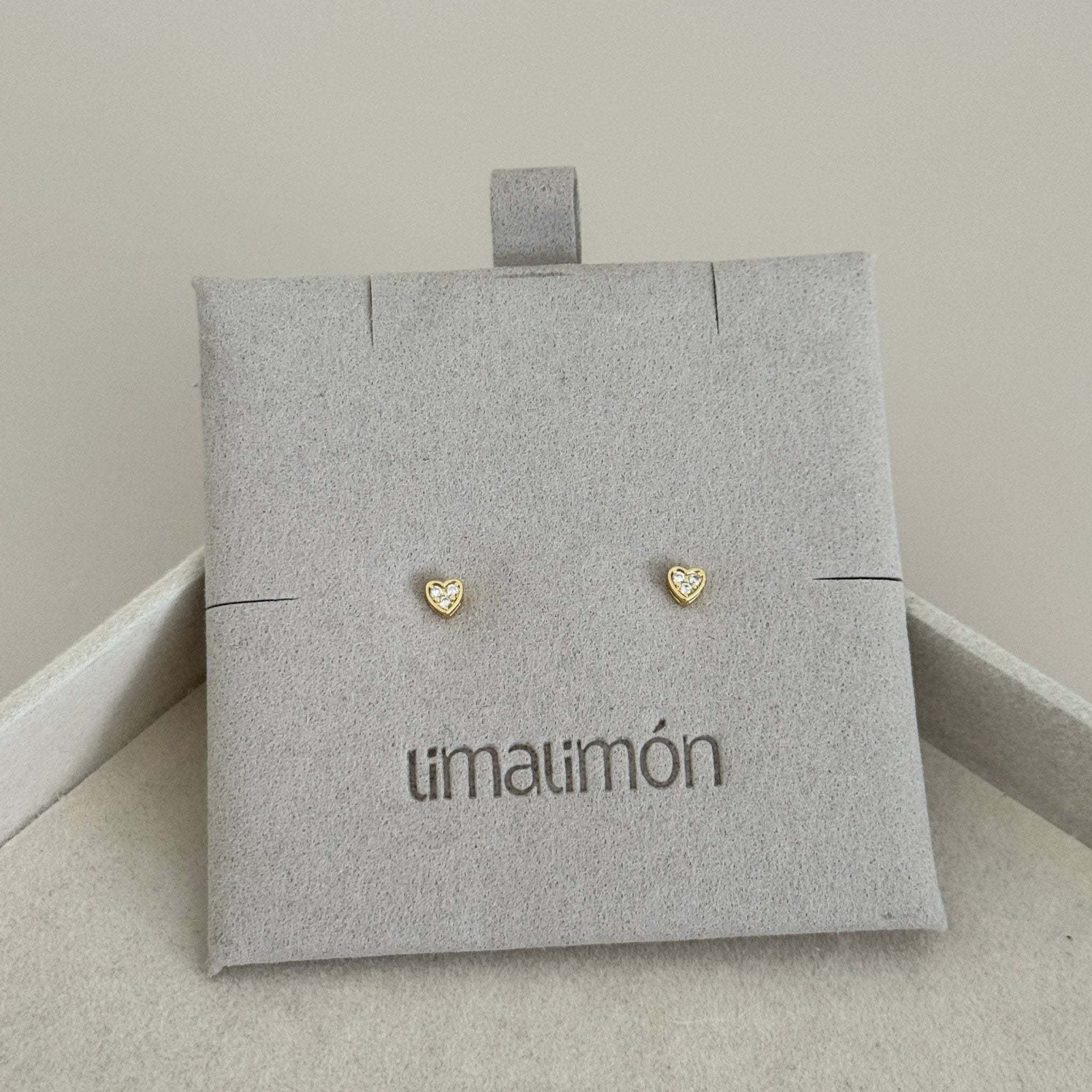 Mini Crystal Heart Studs - Earring | LimaLimón Store - 3