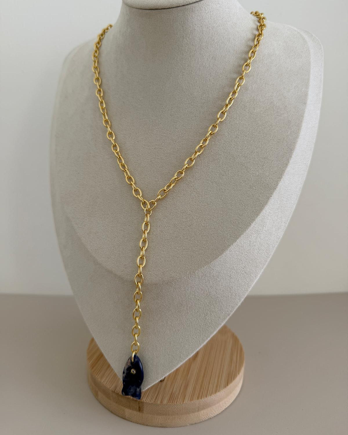 Mini Fish Charm Drop Necklace - Necklace | LimaLimón Store - 11