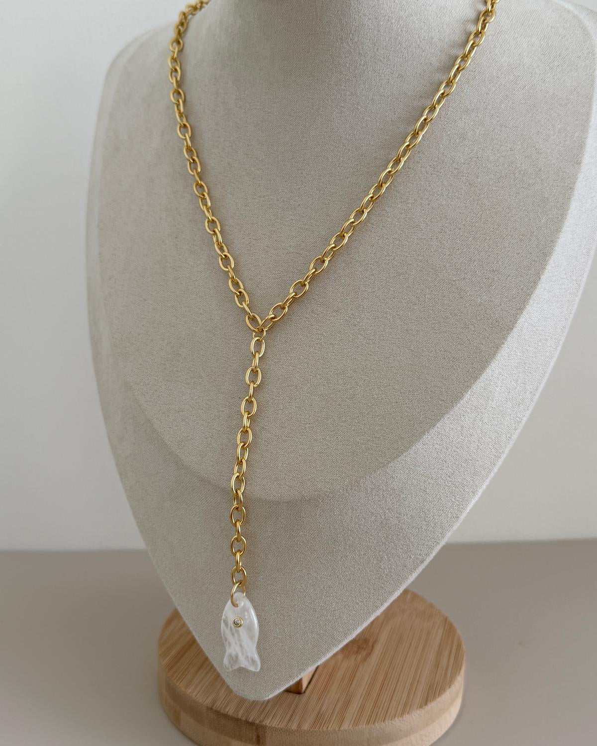 Mini Fish Charm Drop Necklace - Necklace | LimaLimón Store - 9
