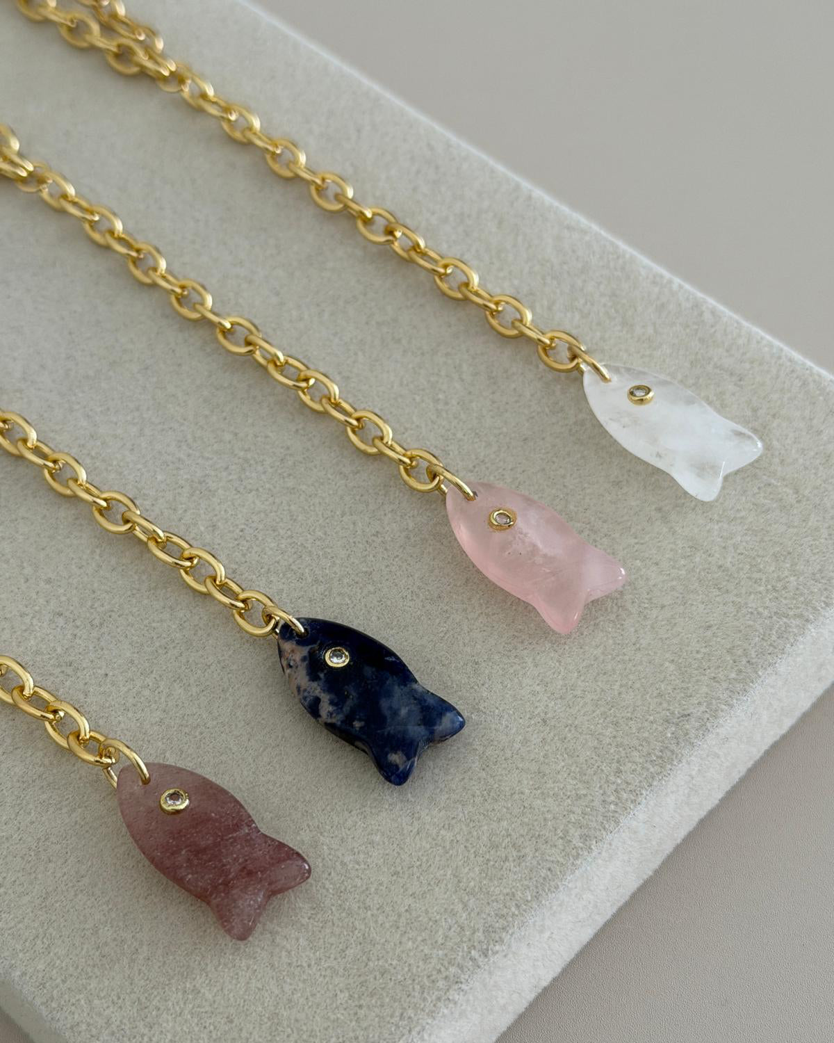 Mini Fish Charm Drop Necklace - Necklace | LimaLimón Store - 6