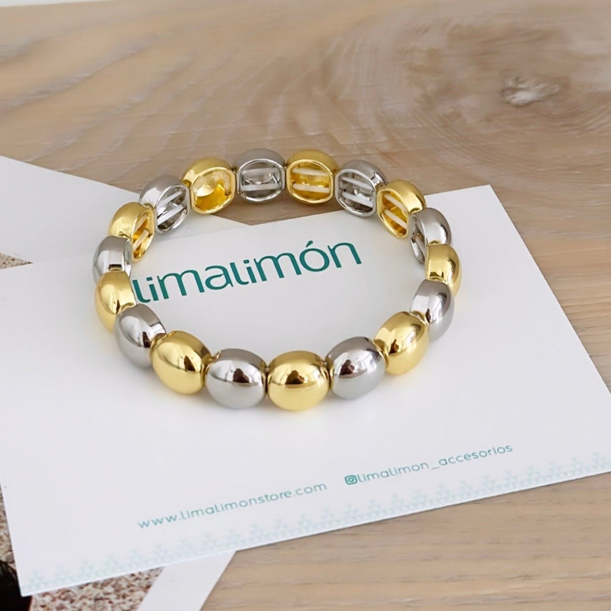 Mixed Metal Dome Bracelet - Bracelet | LimaLimón Store - 3