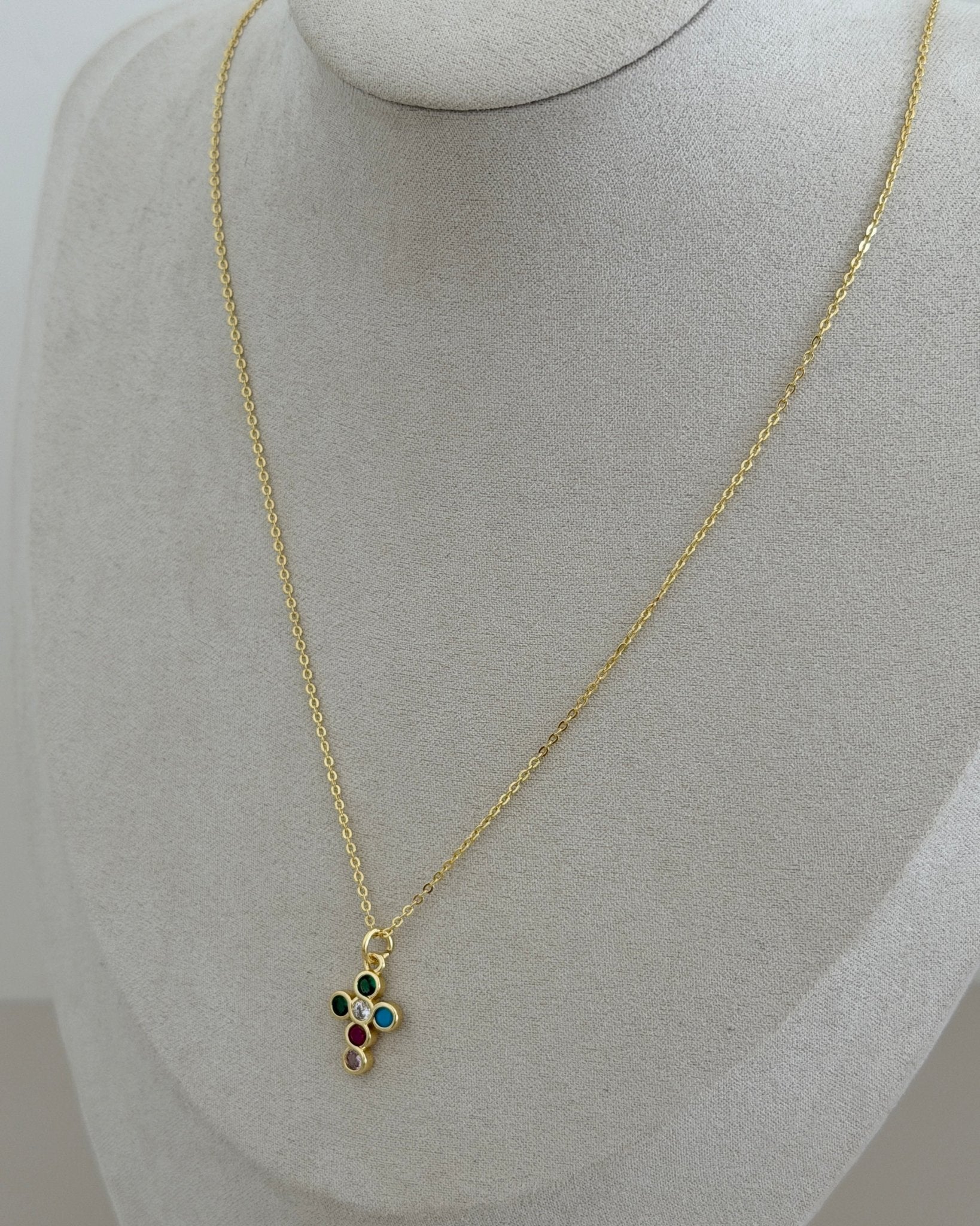 Multicolor Cross Necklace - Necklace | LimaLimón Store - 4