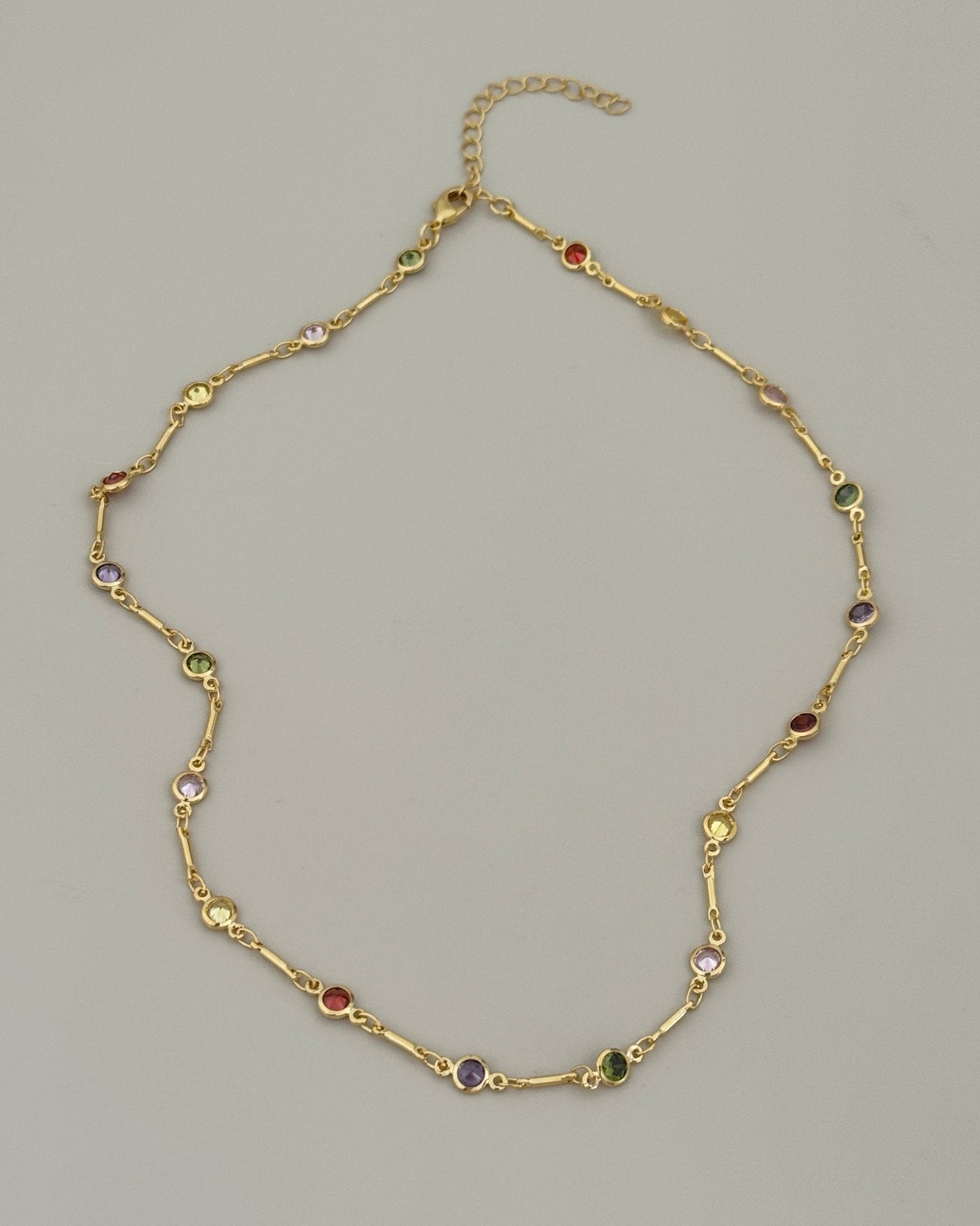 Multicolor Gemstone Chain Necklace - Necklace | LimaLimón Store - 1
