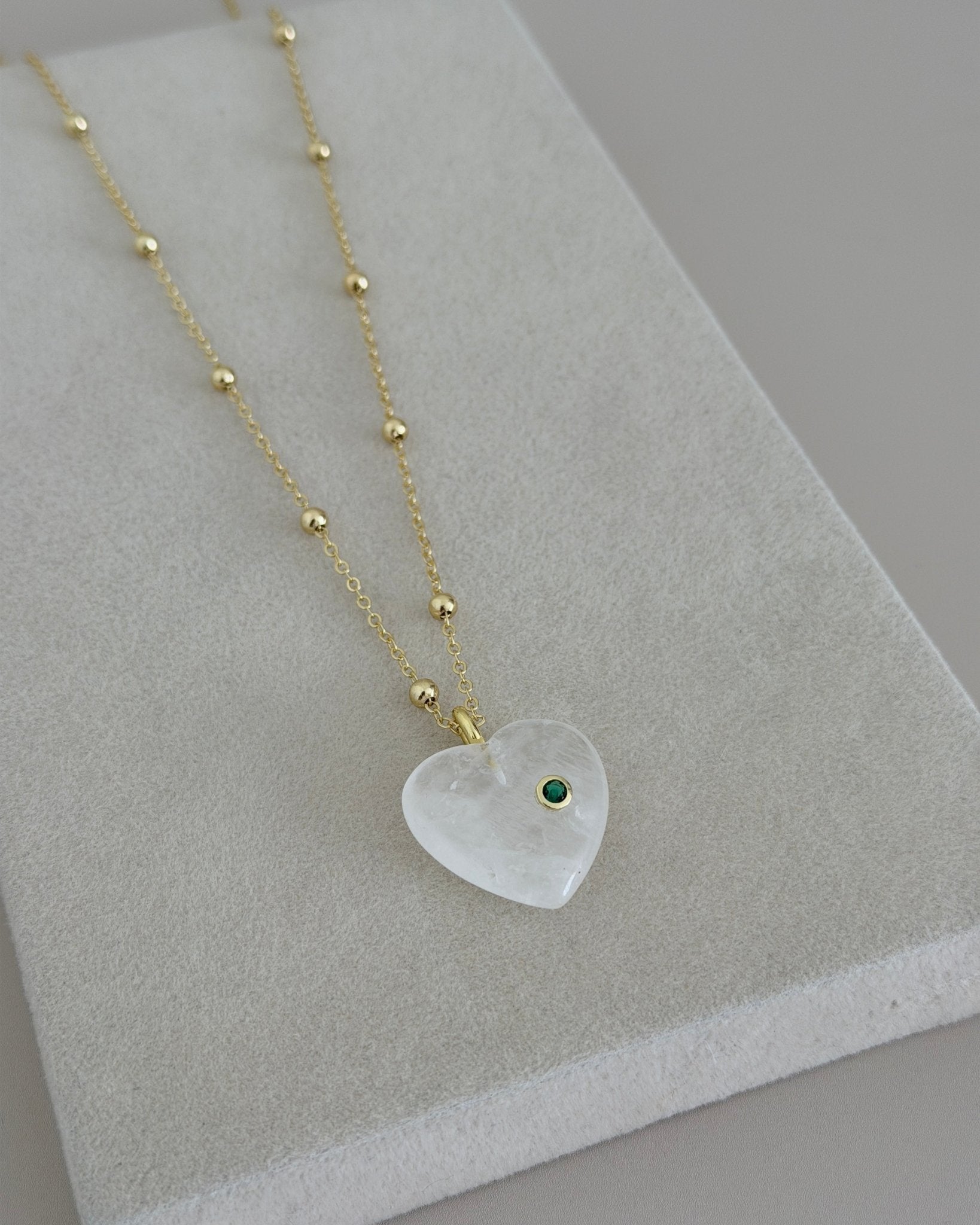 Natural Stone Heart Necklace - Necklace | LimaLimón Store - 3
