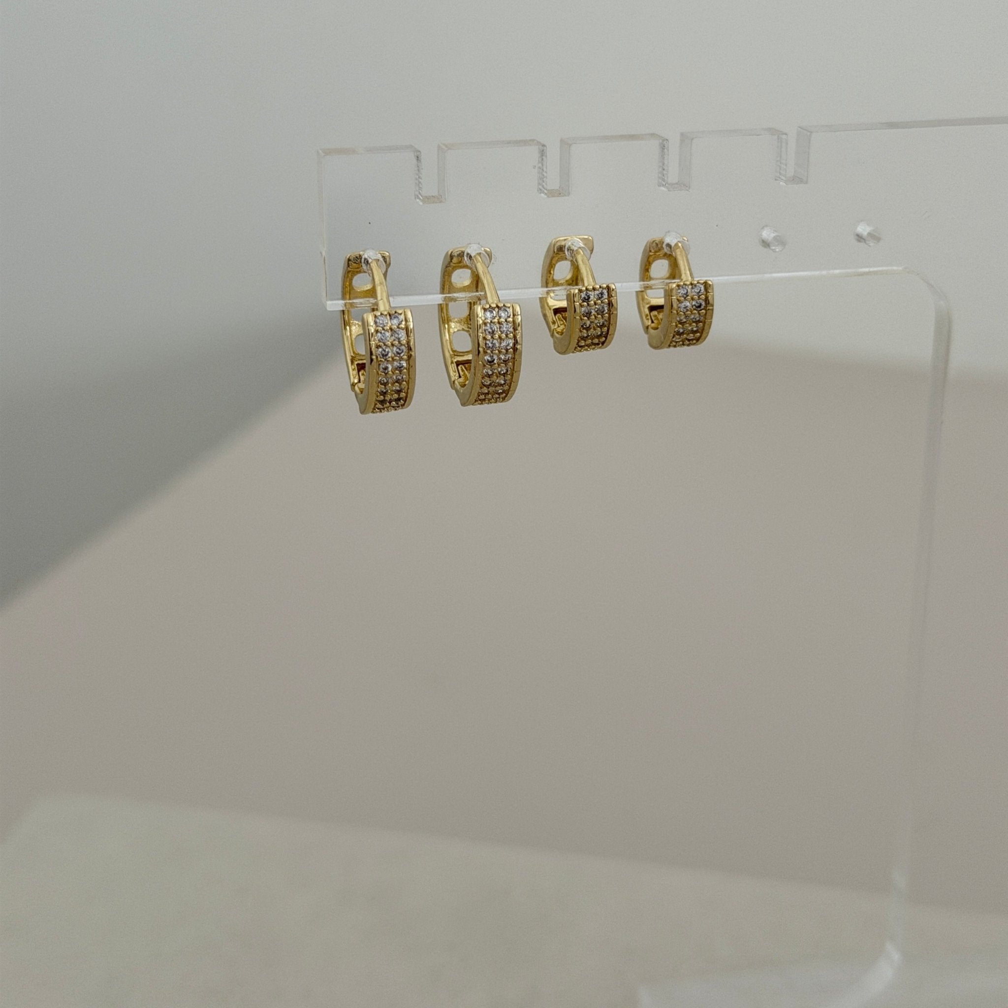 Pavé Double Huggie Earrings - Earring | LimaLimón Store - 7
