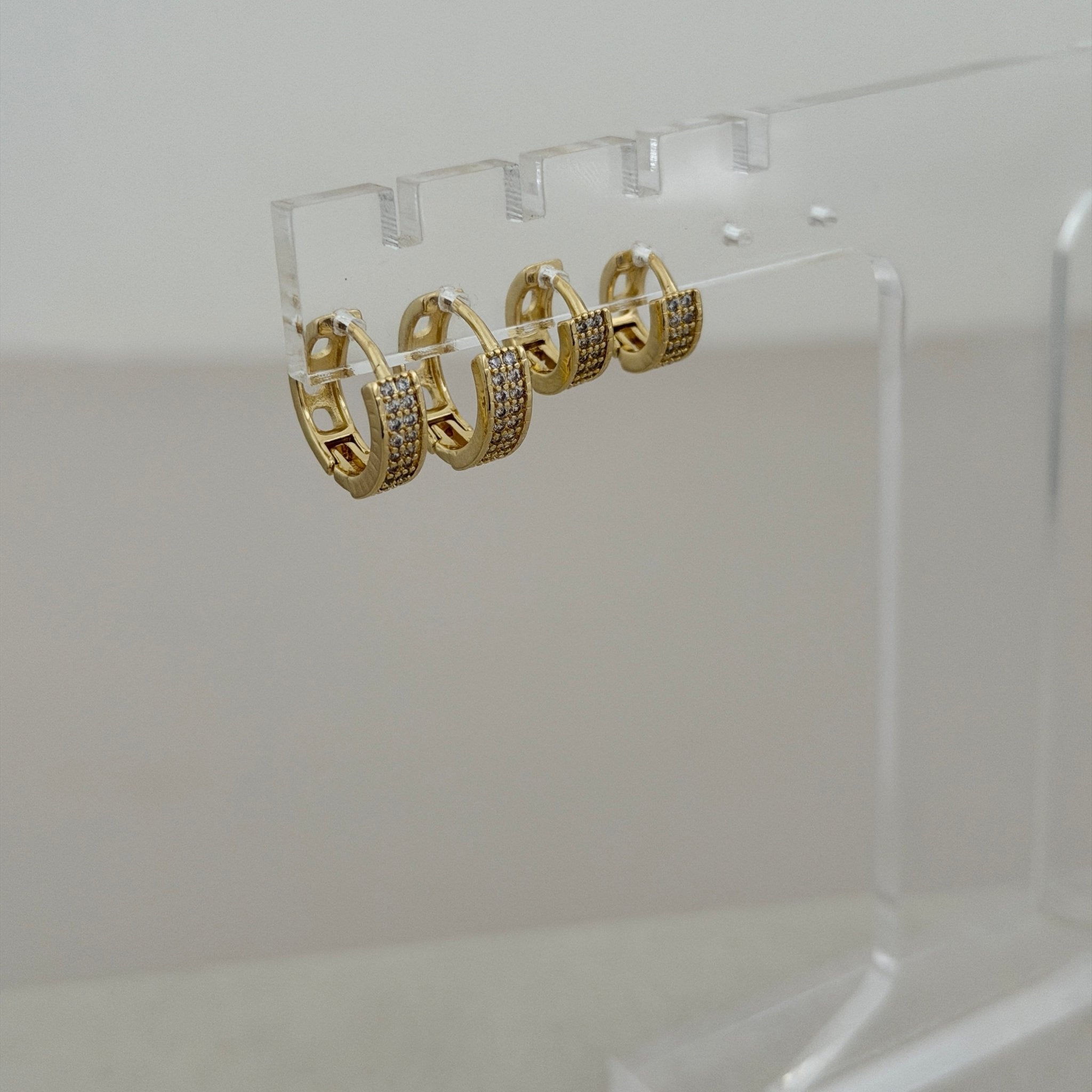 Pavé Double Huggie Earrings - Earring | LimaLimón Store - 6