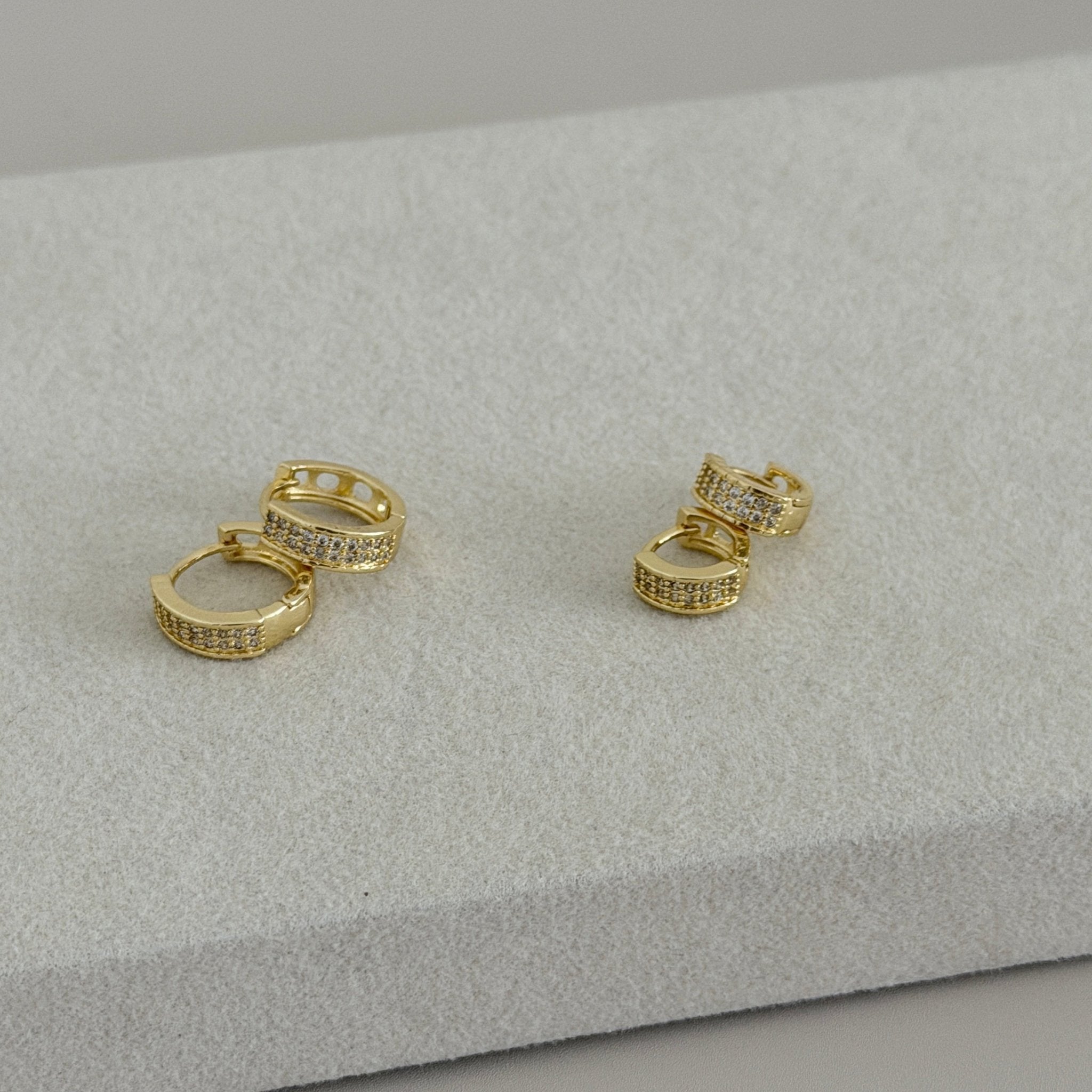 Pavé Double Huggie Earrings - Earring | LimaLimón Store - 1