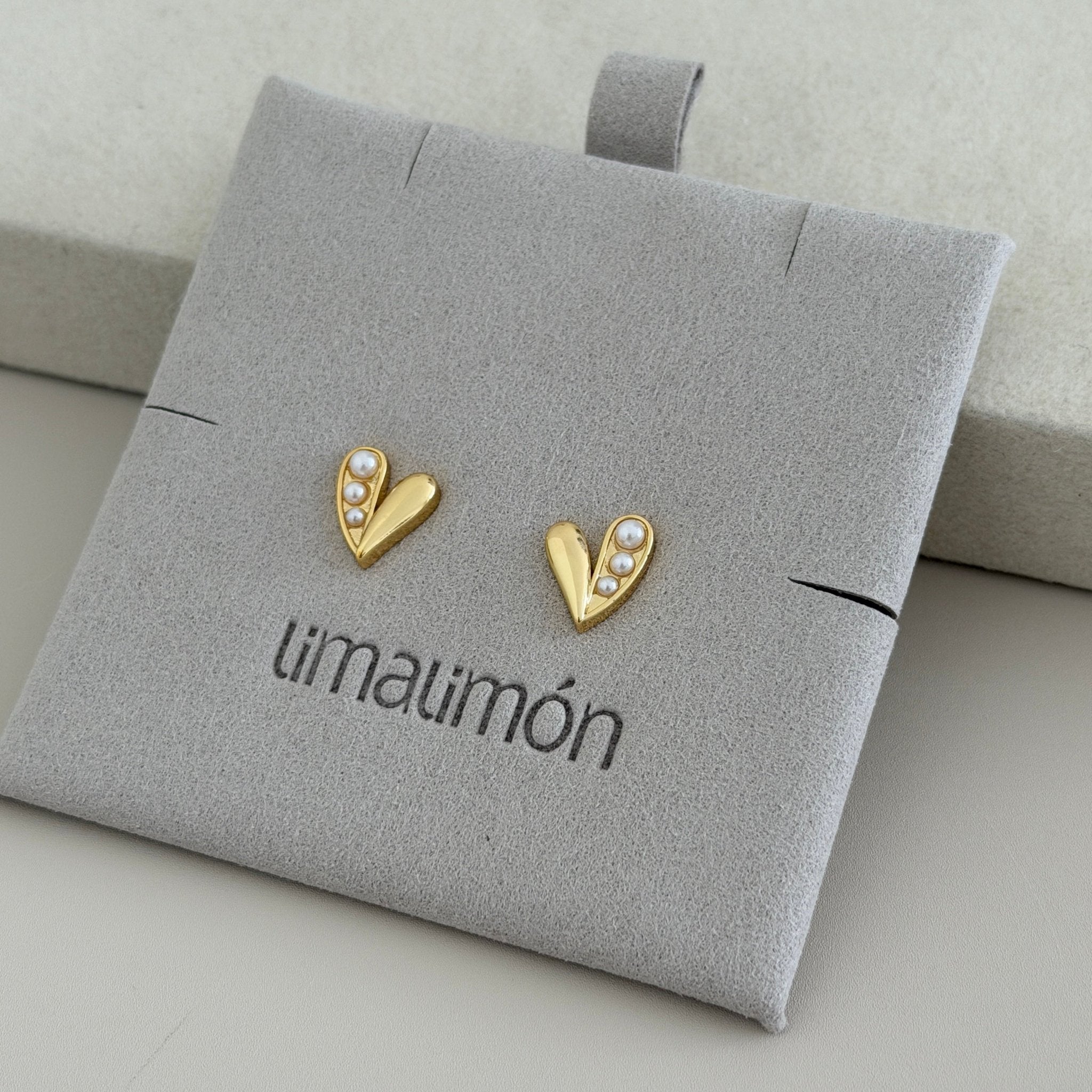 Pearl Accent Heart Earrings - Earring | LimaLimón Store - 2