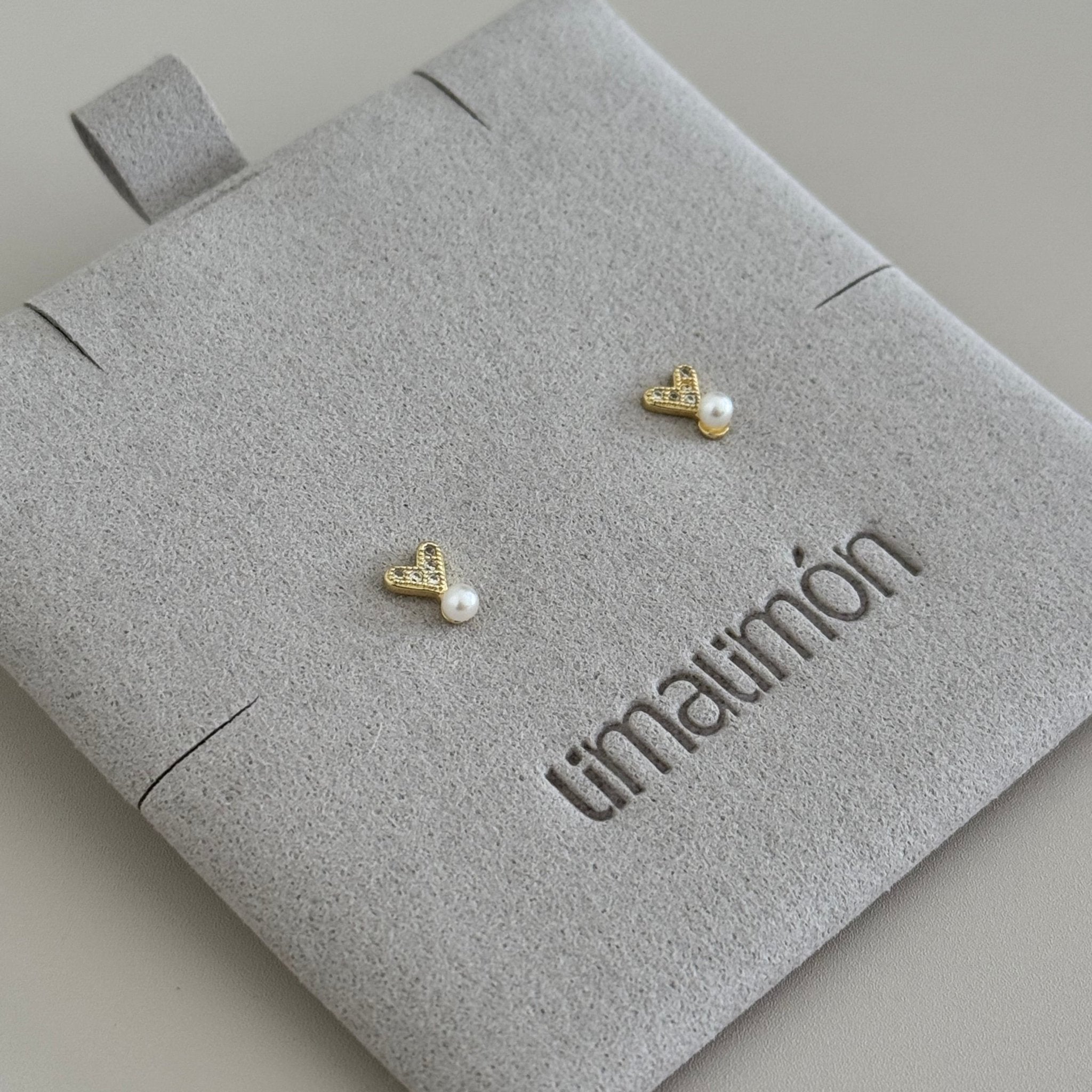 Pearl Heart Stud - Earring | LimaLimón Store - 3