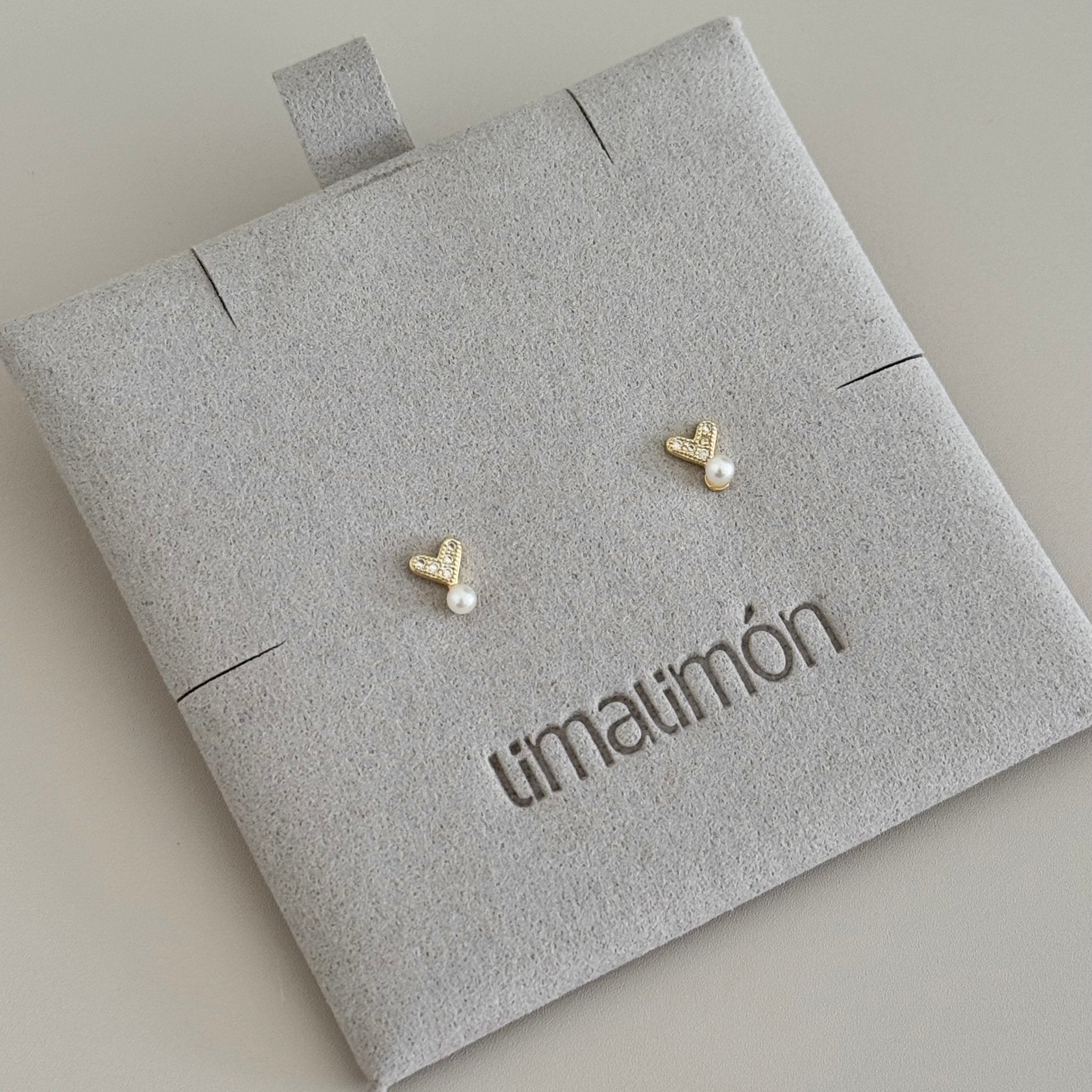 Pearl Heart Stud - Earring | LimaLimón Store - 1