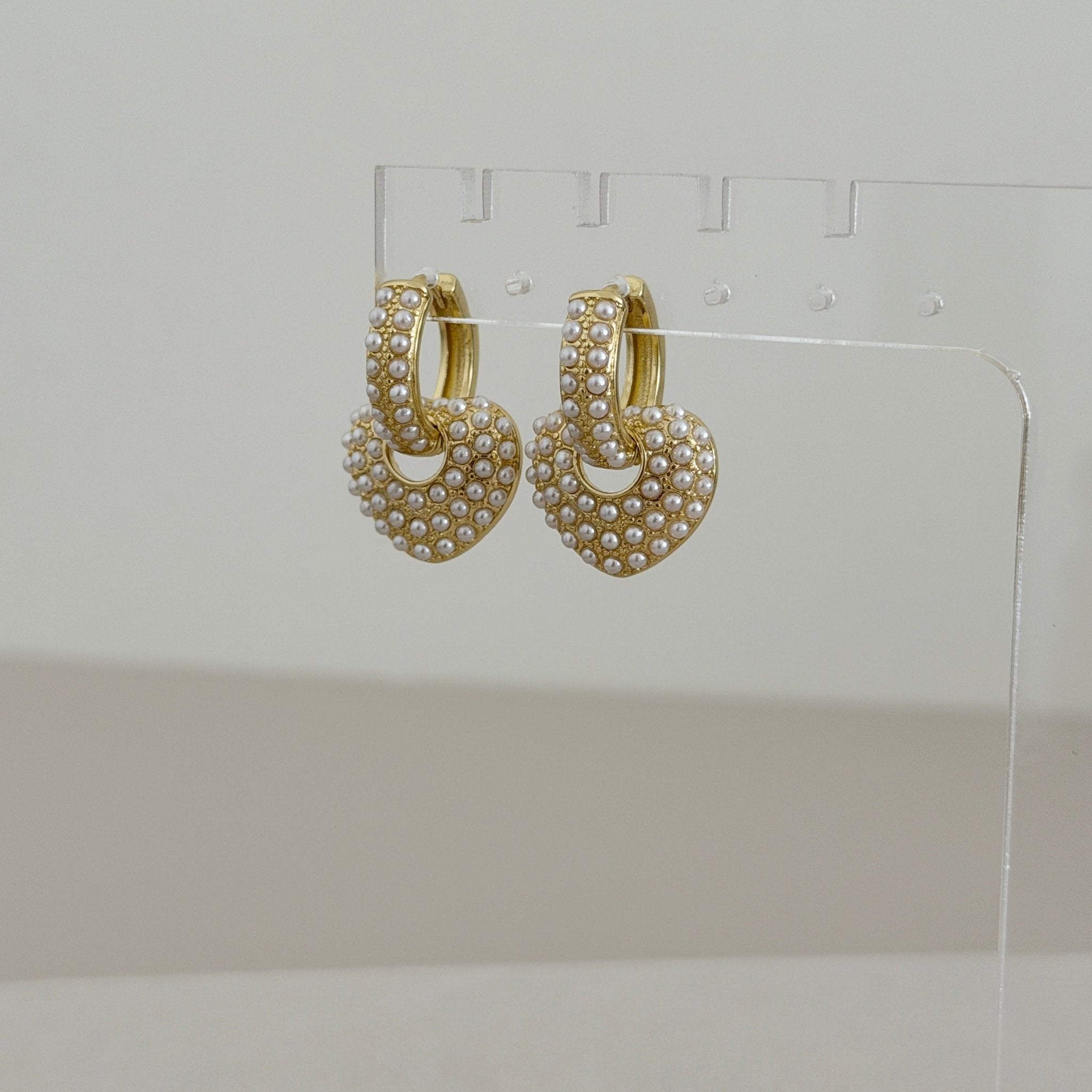 Pearl Pavé Knot Hoop Earrings - Earring | LimaLimón Store - 3