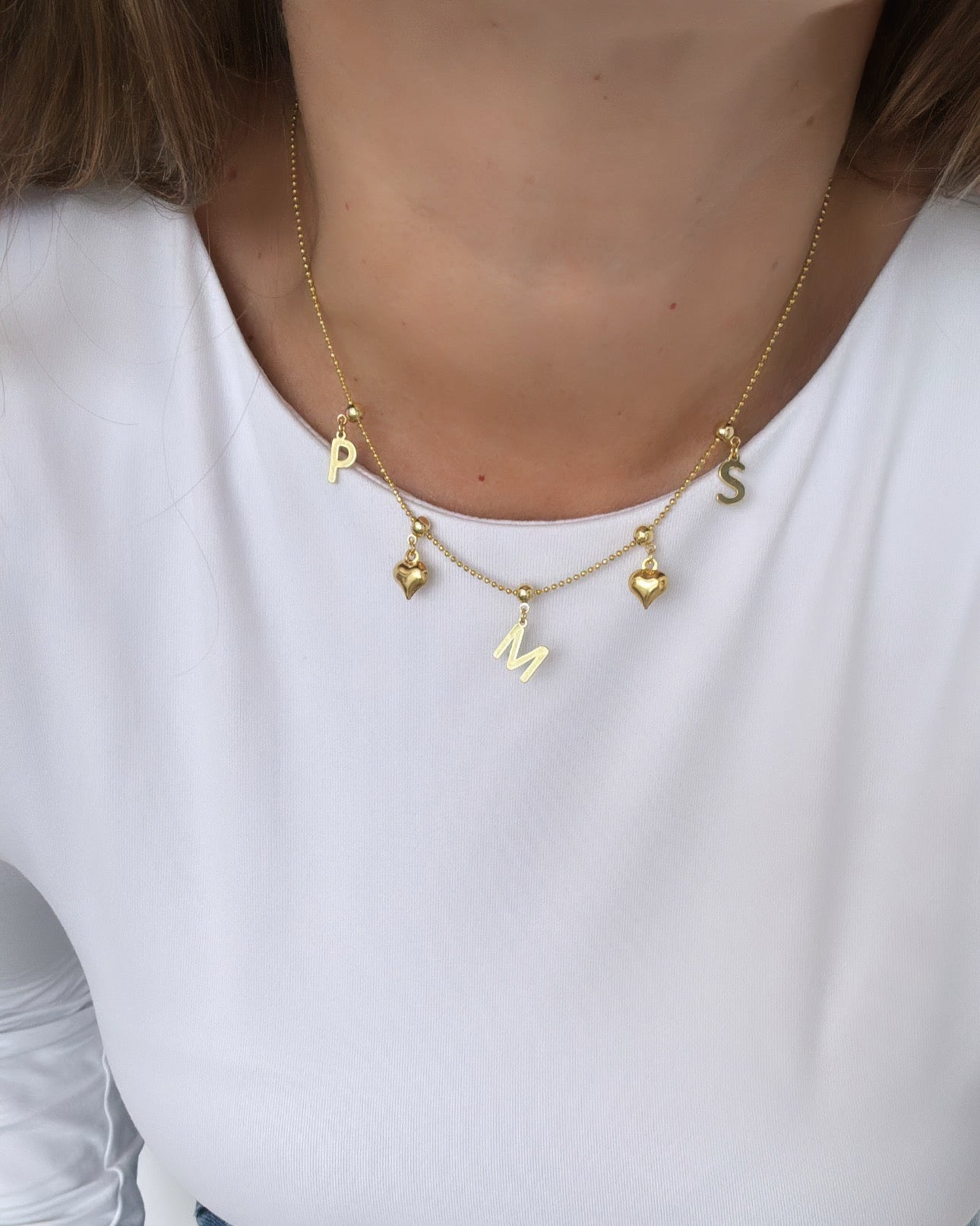 Personalized Initials & Charms Necklace – Adjustable - Collares | LimaLimón Store - 6
