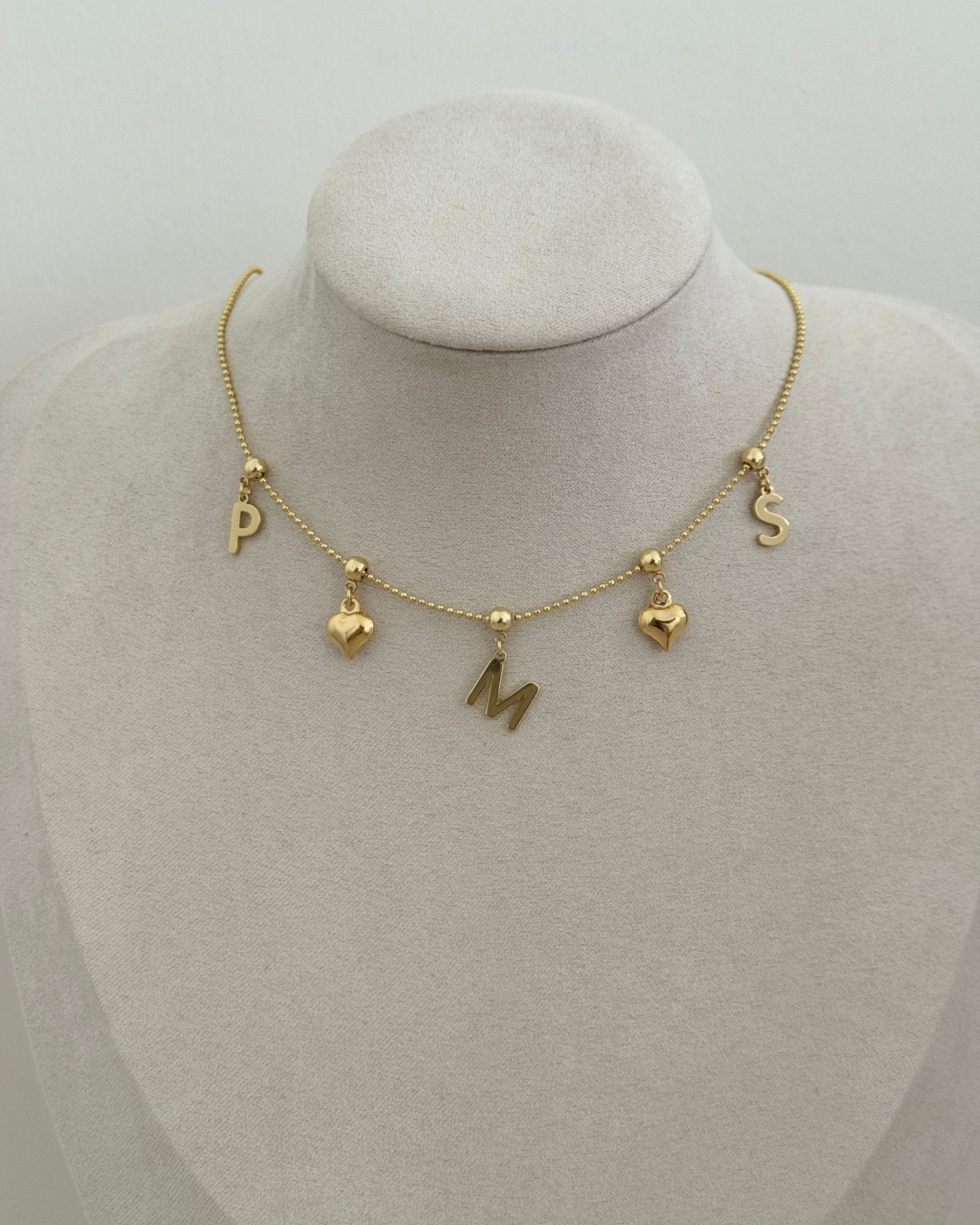 Personalized Initials & Charms Necklace – Adjustable - Collares | LimaLimón Store - 3