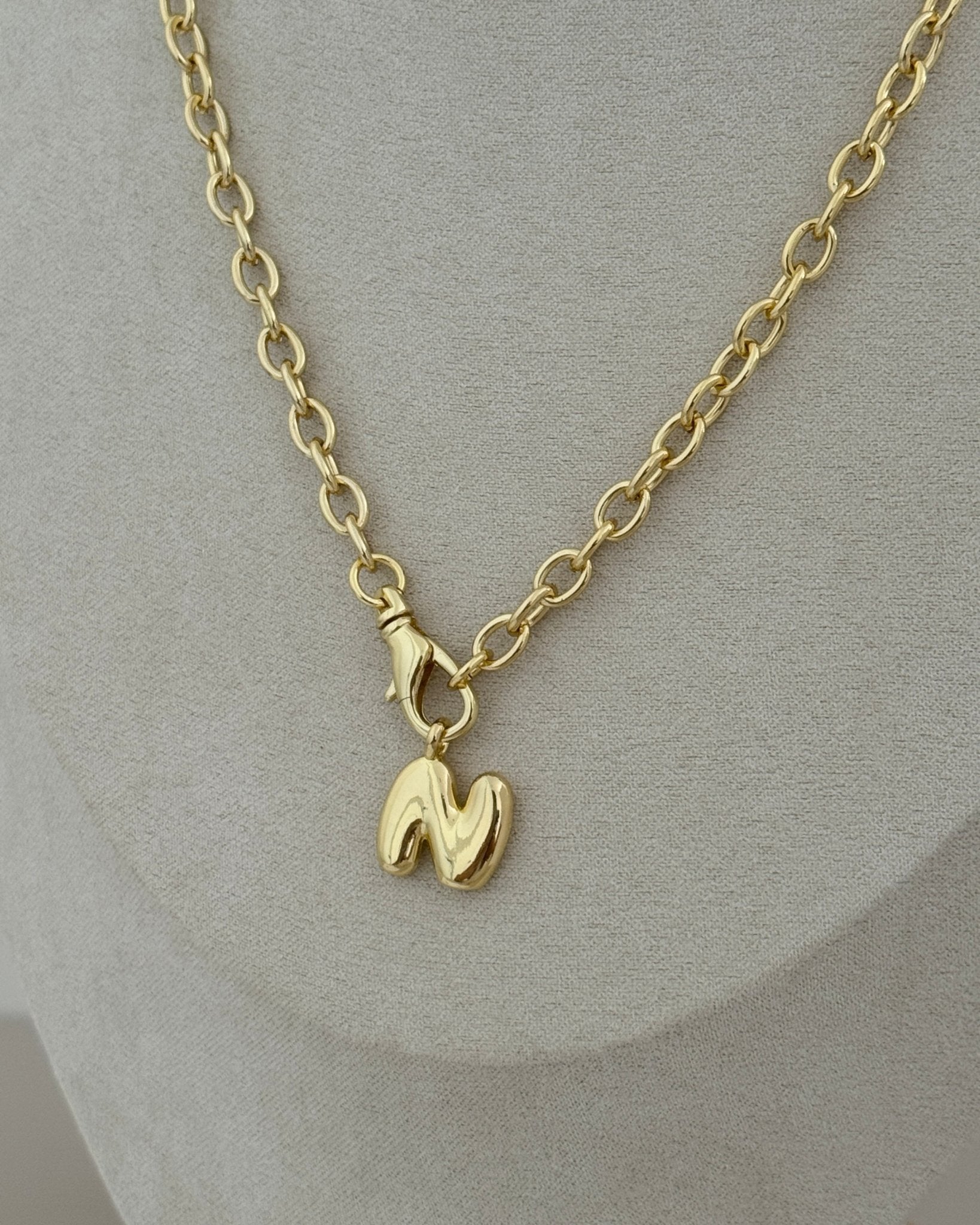 Puffy Initial Necklace - Necklaces | LimaLimón Store - 4