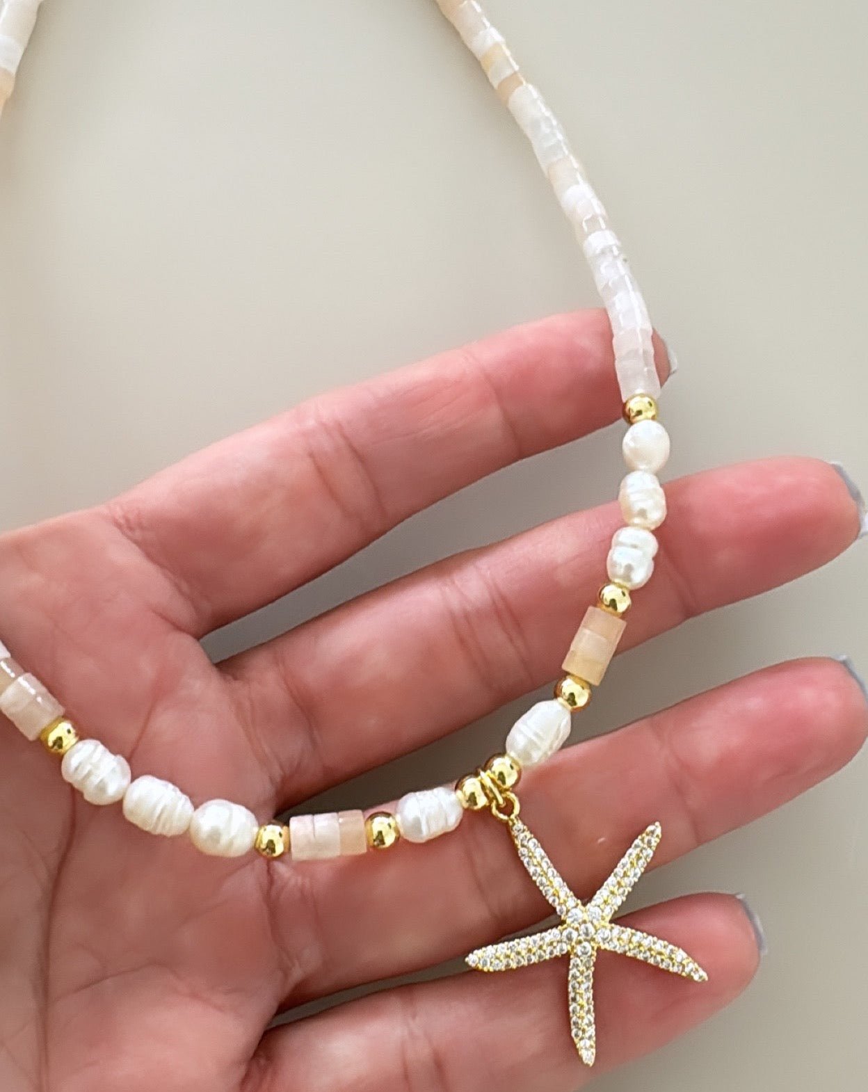 Puka and Pearls Star Necklace - LimaLimón Store