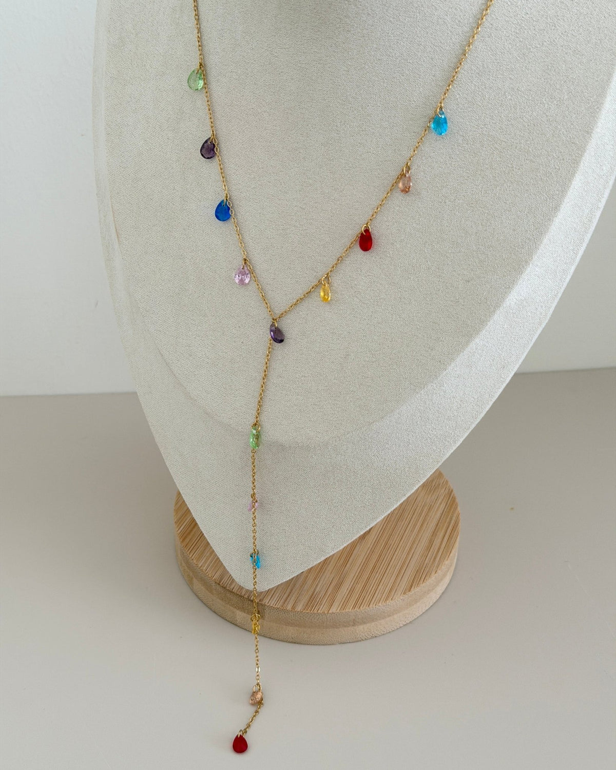 Rainbow Drops Long Y Necklace - Necklaces | LimaLimón Store - 3