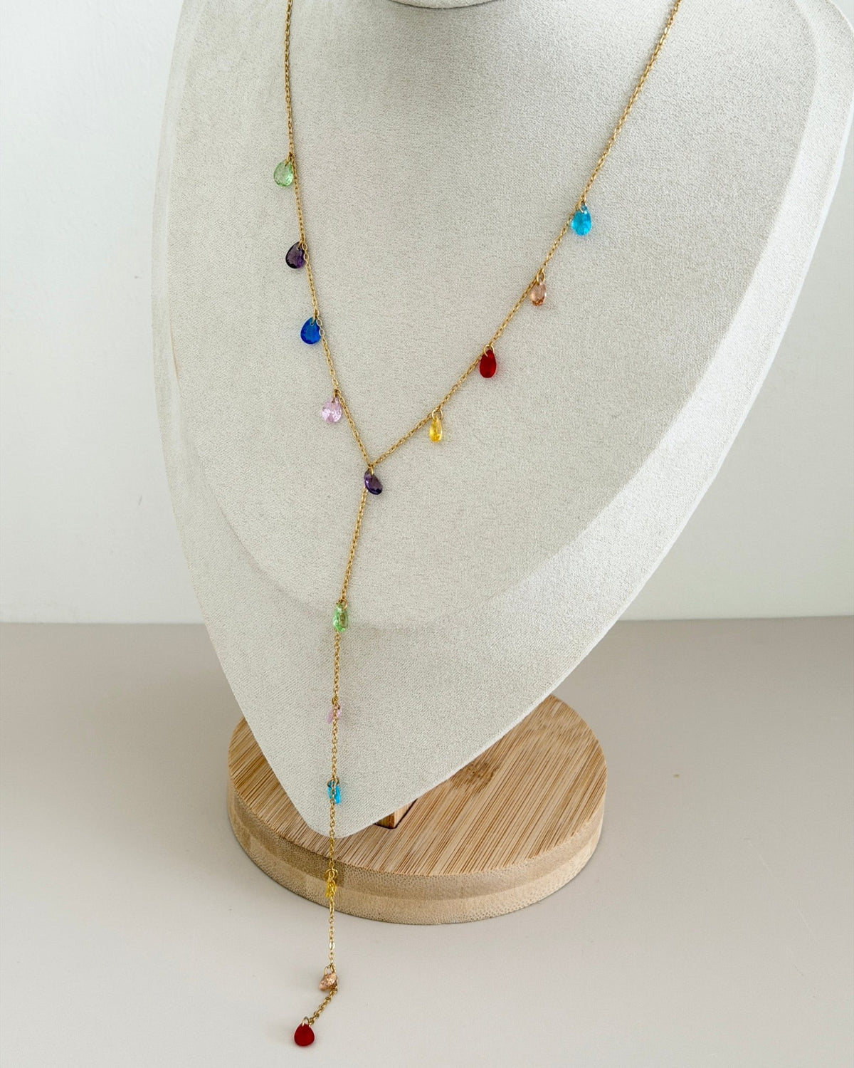 Rainbow Drops Long Y Necklace - Necklaces | LimaLimón Store - 1