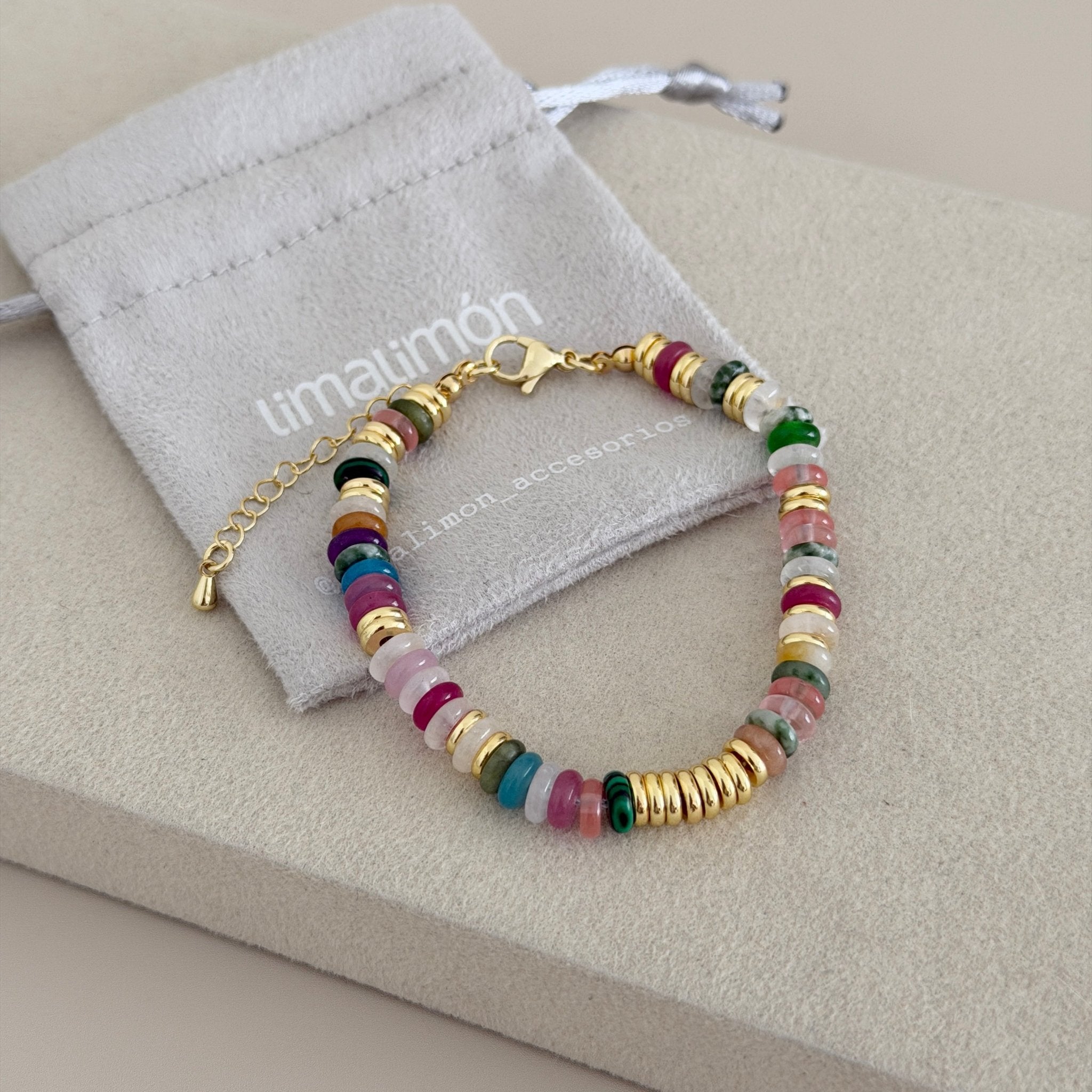 Rainbow Gem Beaded Bracelet - Bracelet | LimaLimón Store - 2