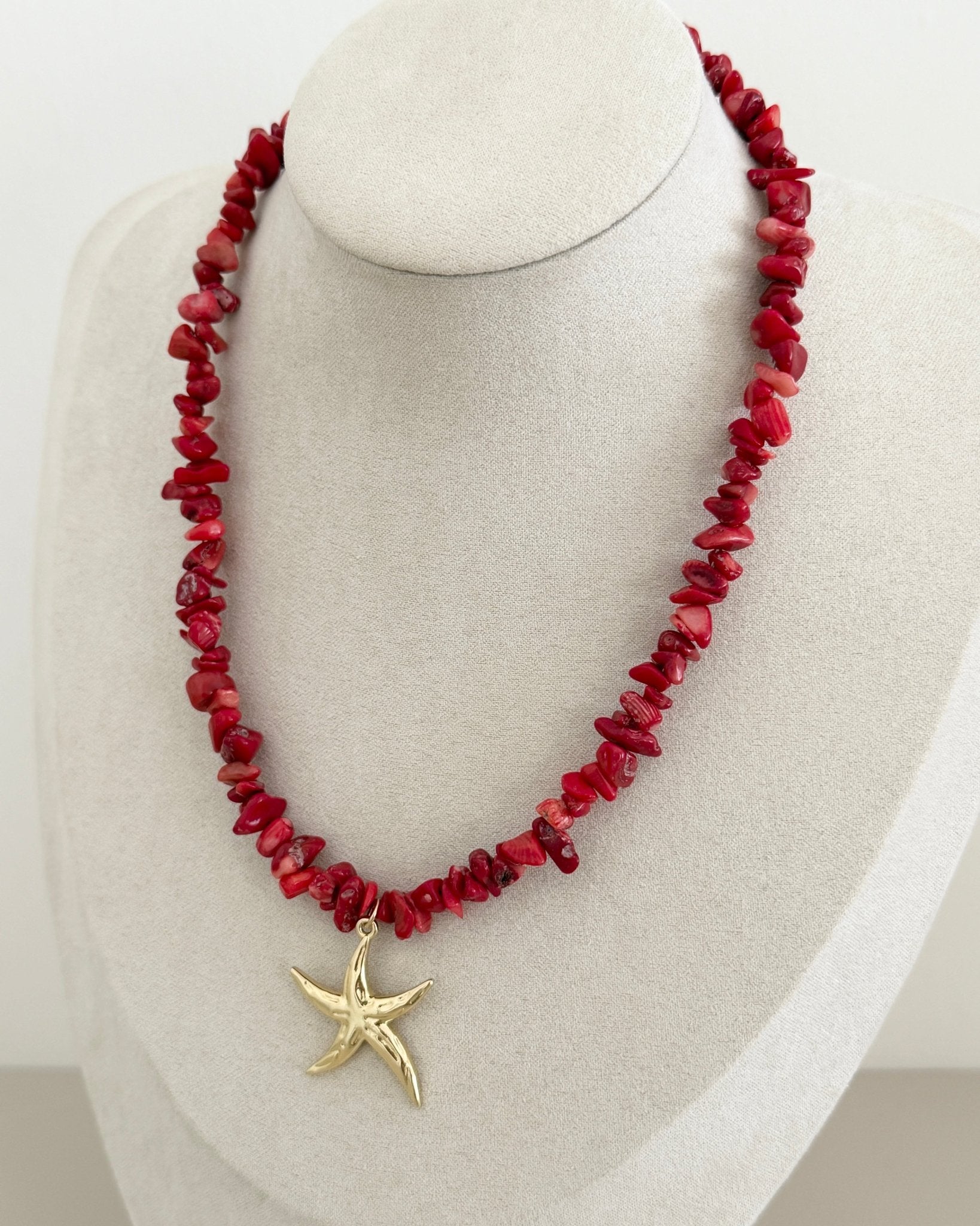 Red Coral Starfish Necklace - Necklaces | LimaLimón Store - 2