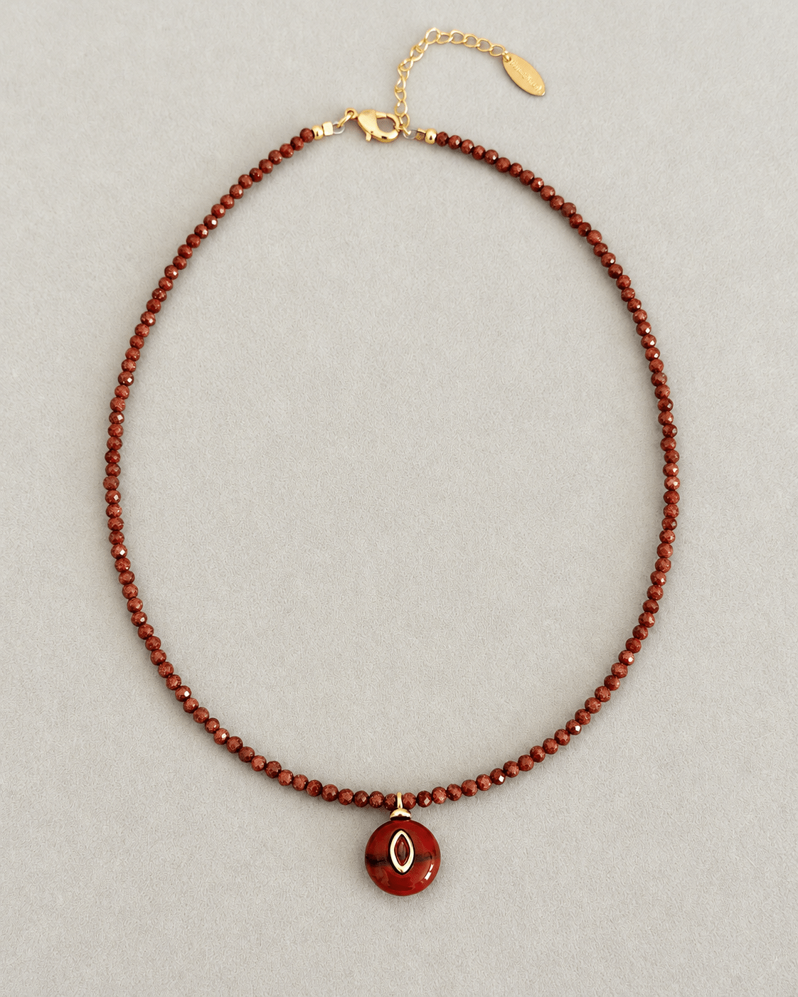 Ruby Evil Eye Beaded Necklace - Necklaces | LimaLimón Store - 1