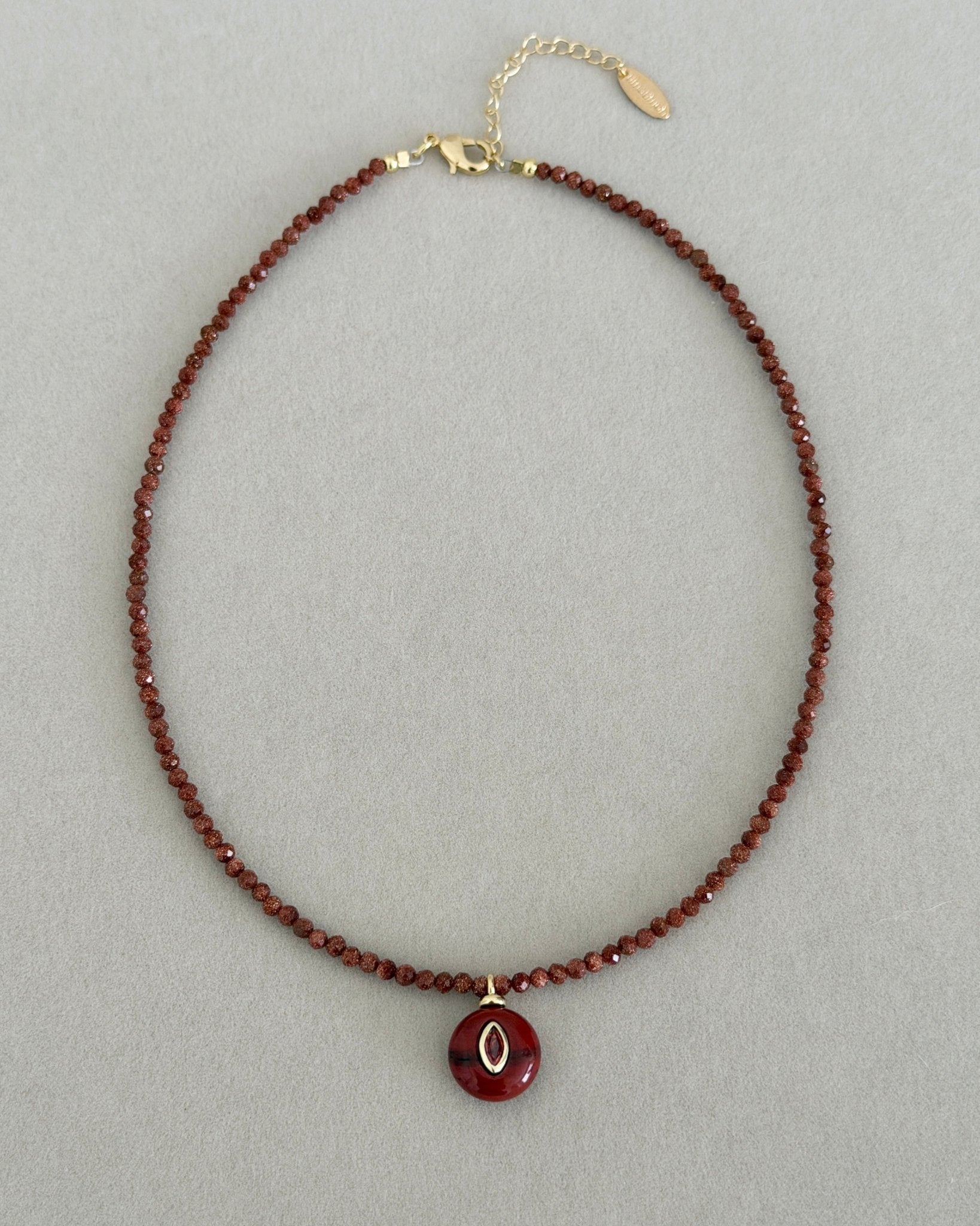 Ruby Evil Eye Beaded Necklace - Necklaces | LimaLimón Store - 1