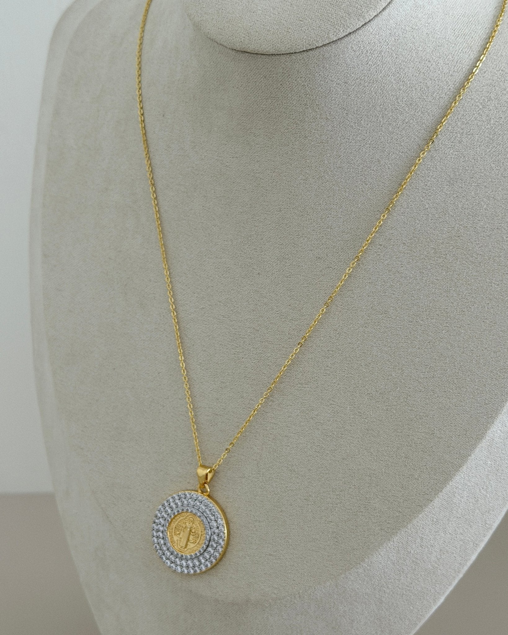 Saint Benedict Sparkling Medallion Necklace - Necklace | LimaLimón Store - 2