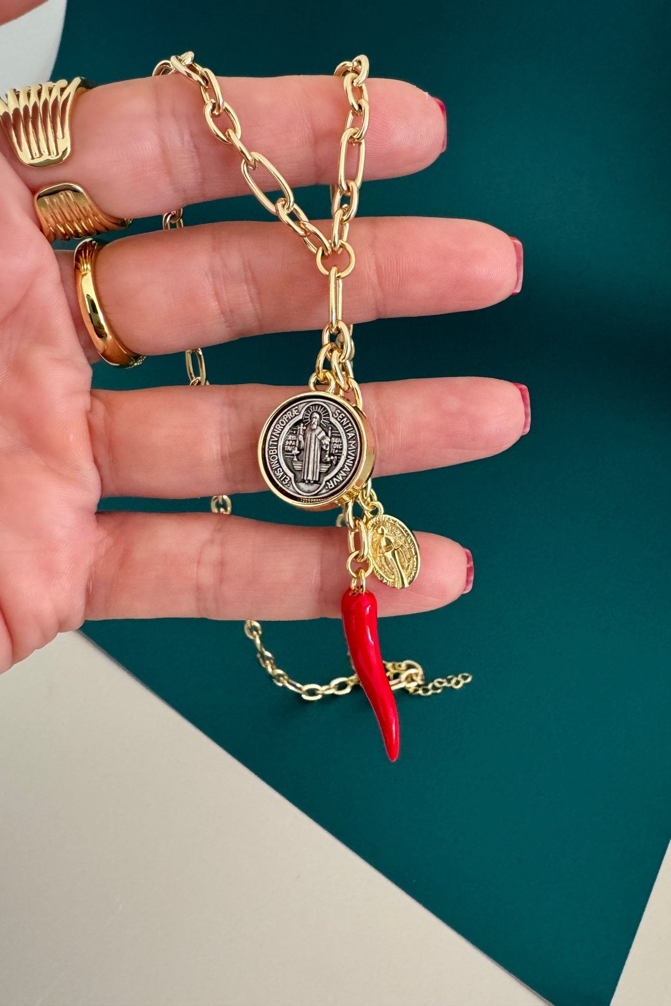 San Benito and Charm Necklace - Necklace | LimaLimón Store - 2