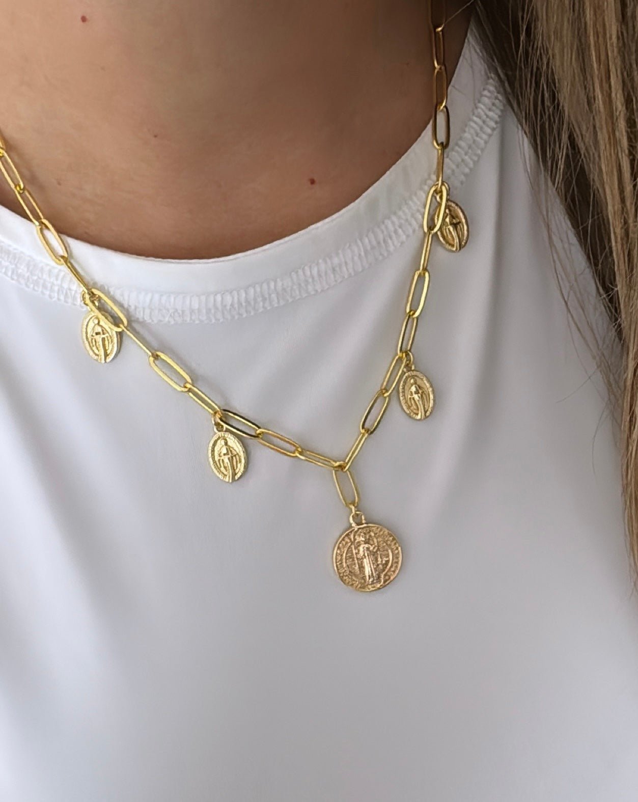 San Benito & Miracle Virgin Necklace - LimaLimón Store