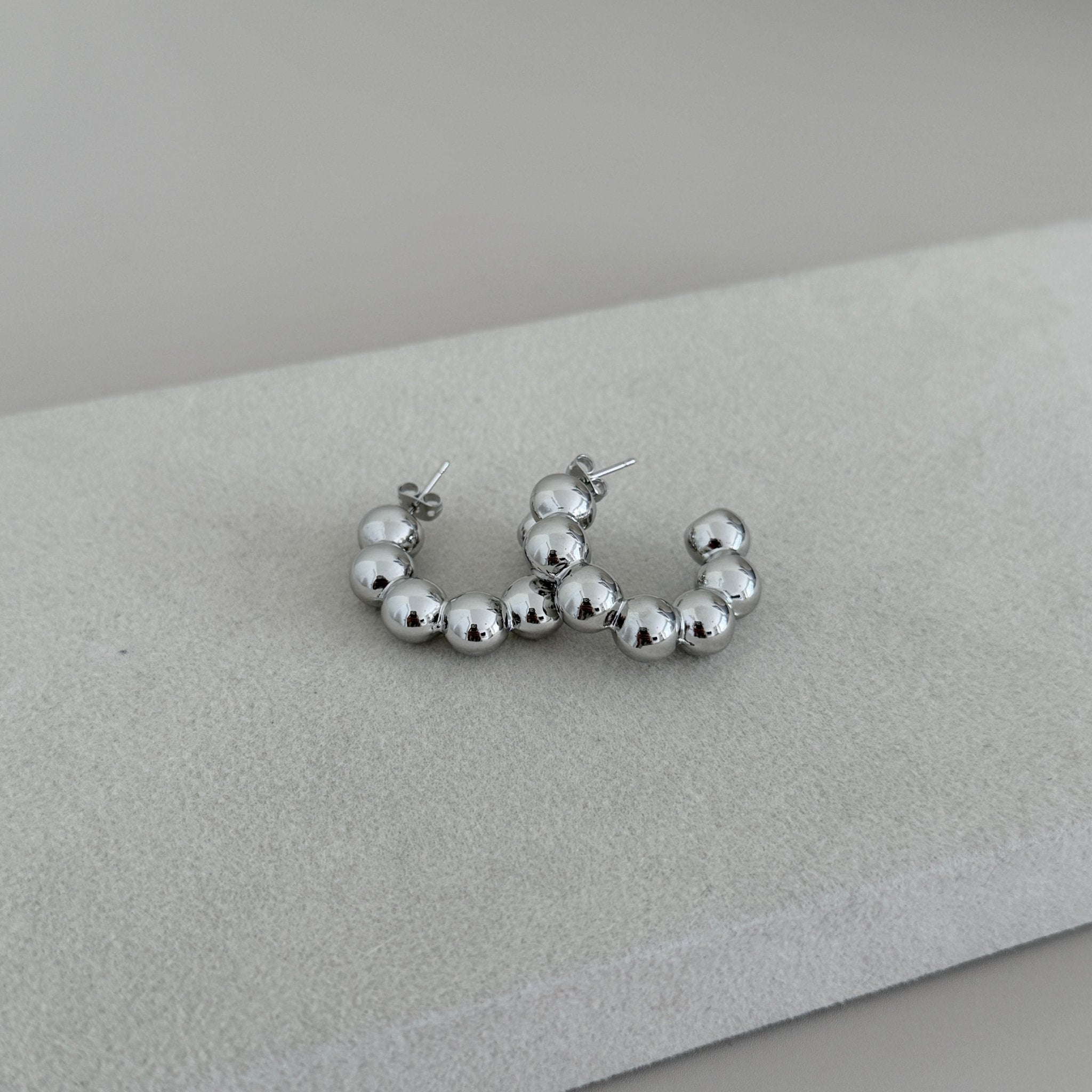 Silver Bubble Hoop Earrings - Earring | LimaLimón Store - 4