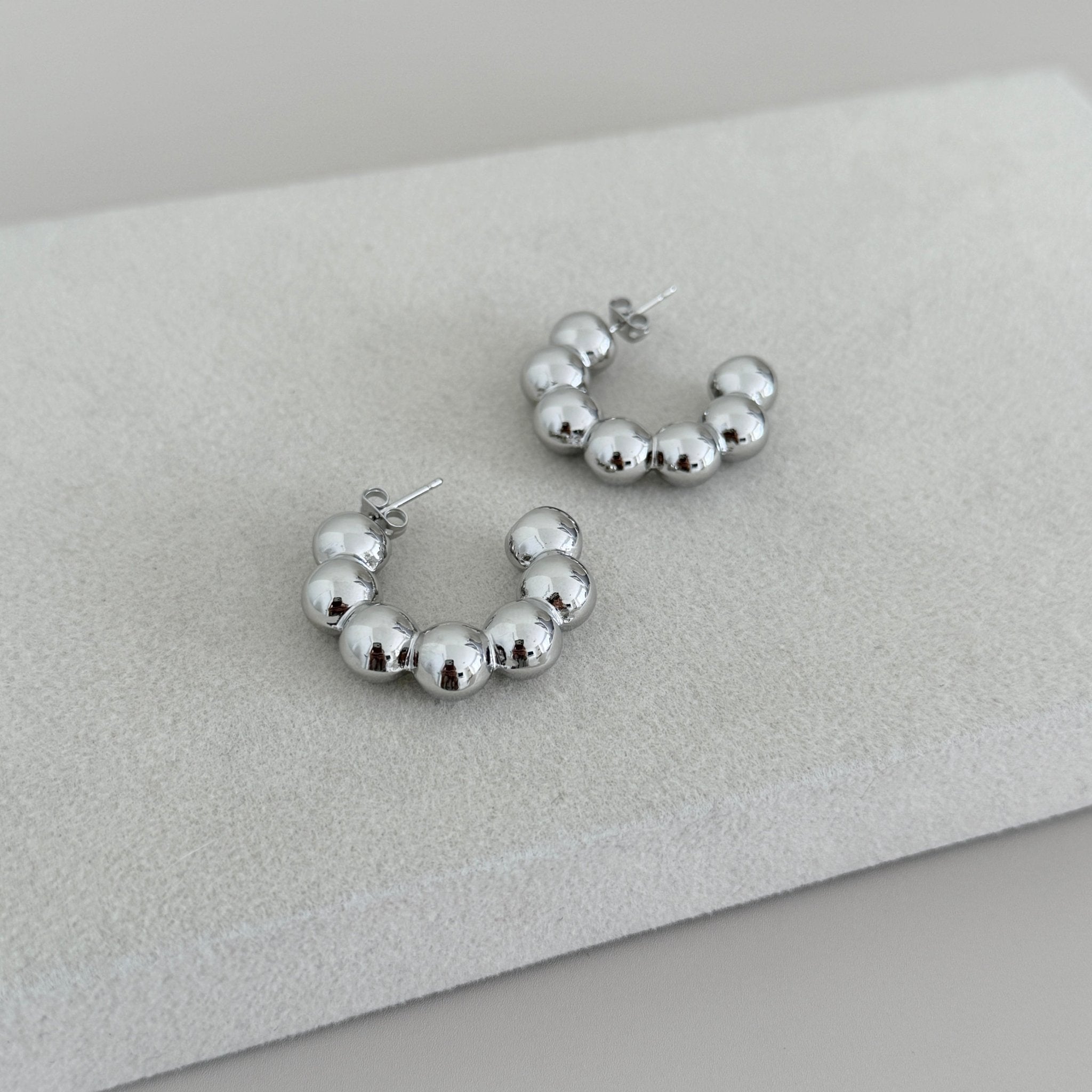Silver Bubble Hoop Earrings - Earring | LimaLimón Store - 1