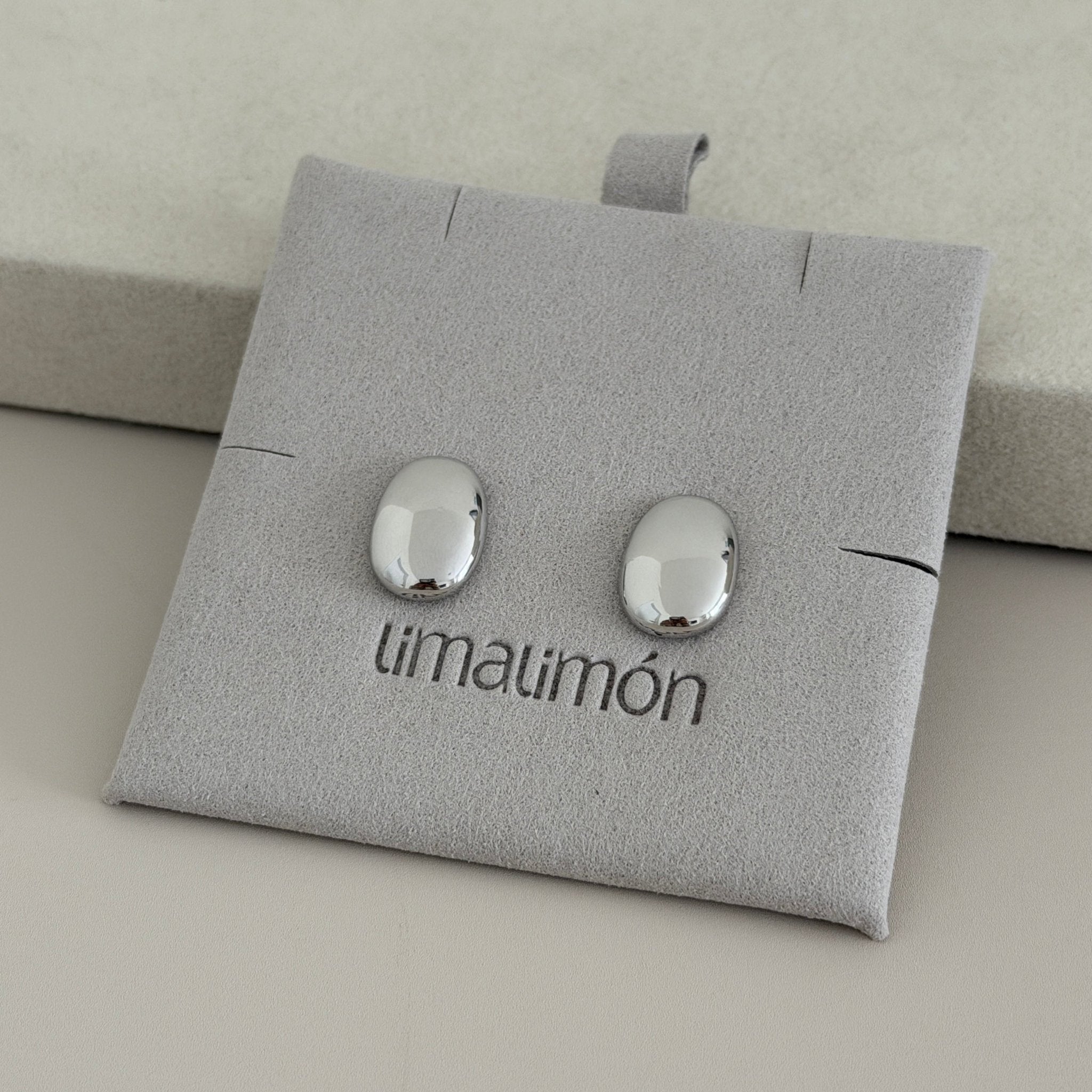 Silver Pebble Stud Earrings - Earring | LimaLimón Store - 1