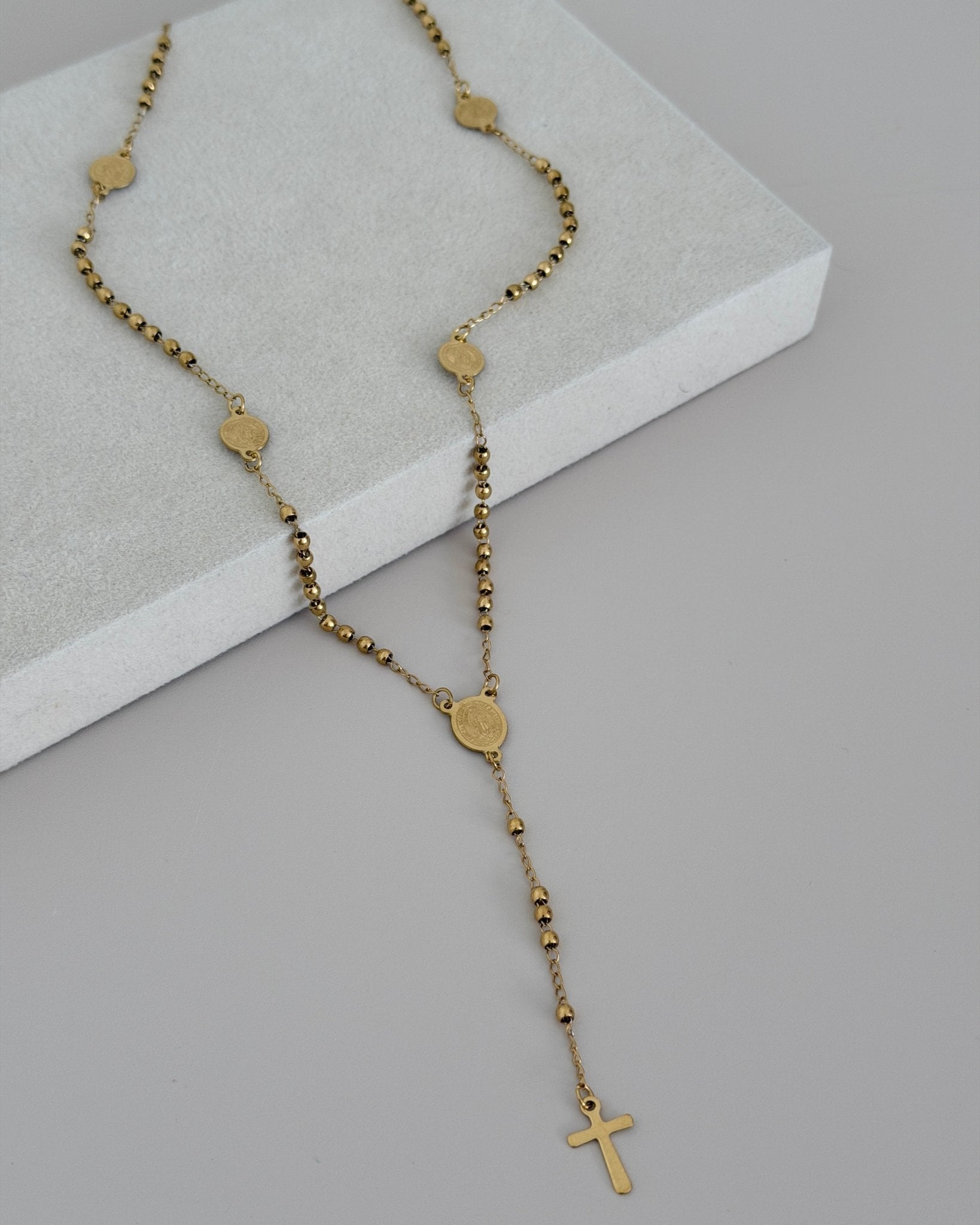 Stainless Steel Rosary Y - Necklace - Necklace | LimaLimón Store - 1