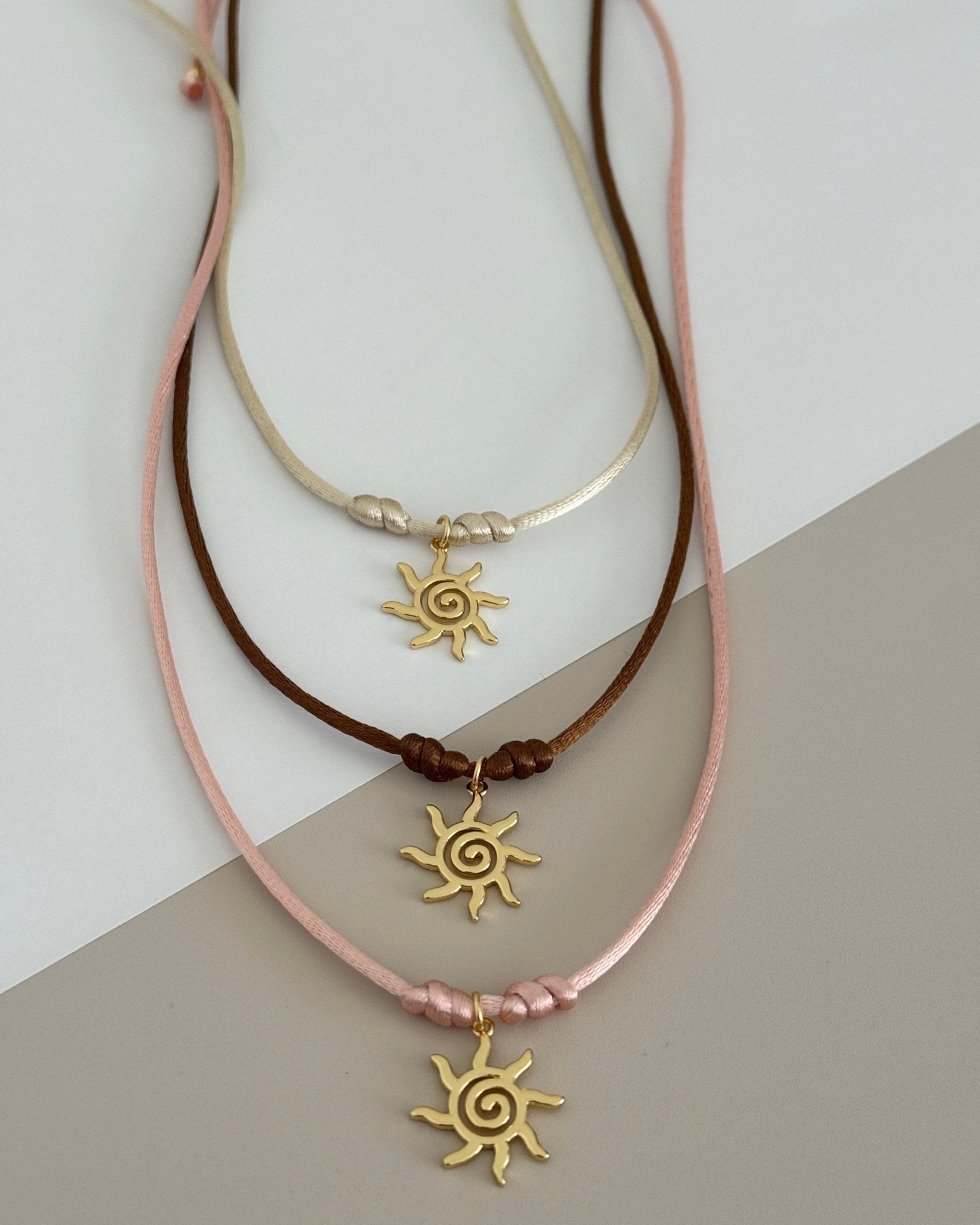 Sun Charm Cord Necklace - Necklaces | LimaLimón Store - 1