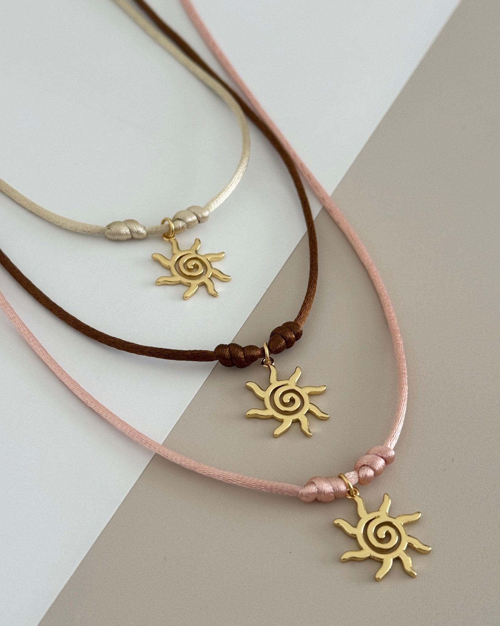 Sun Charm Cord Necklace - Necklaces | LimaLimón Store - 5