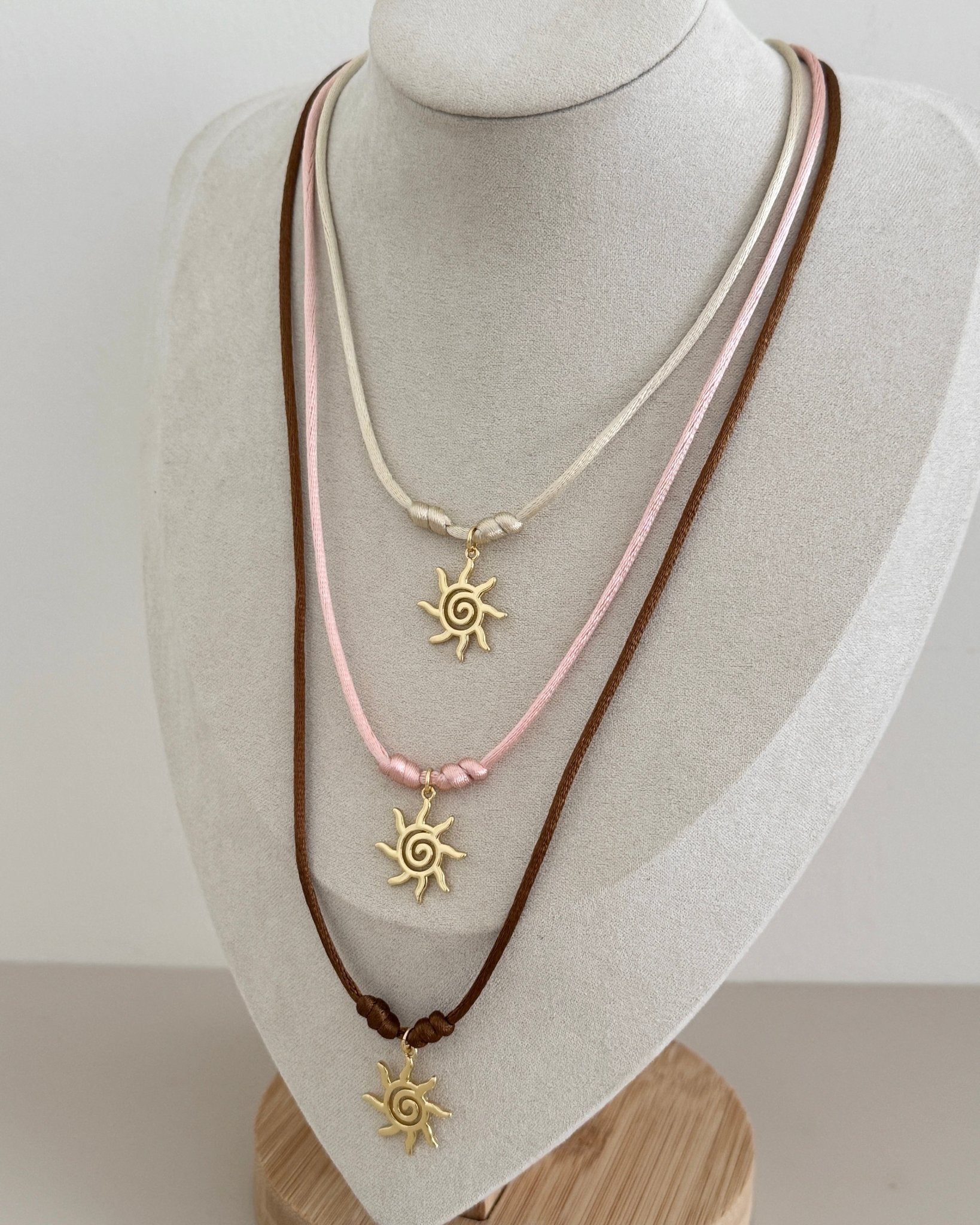 Sun Charm Cord Necklace - Necklaces | LimaLimón Store - 6