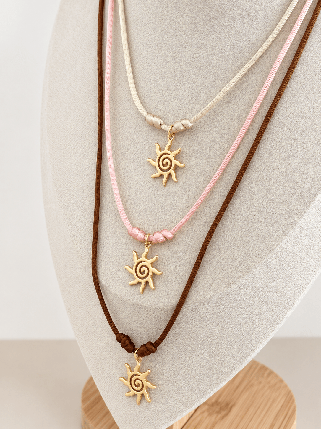 Sun Charm Cord Necklace - Necklaces | LimaLimón Store - 4