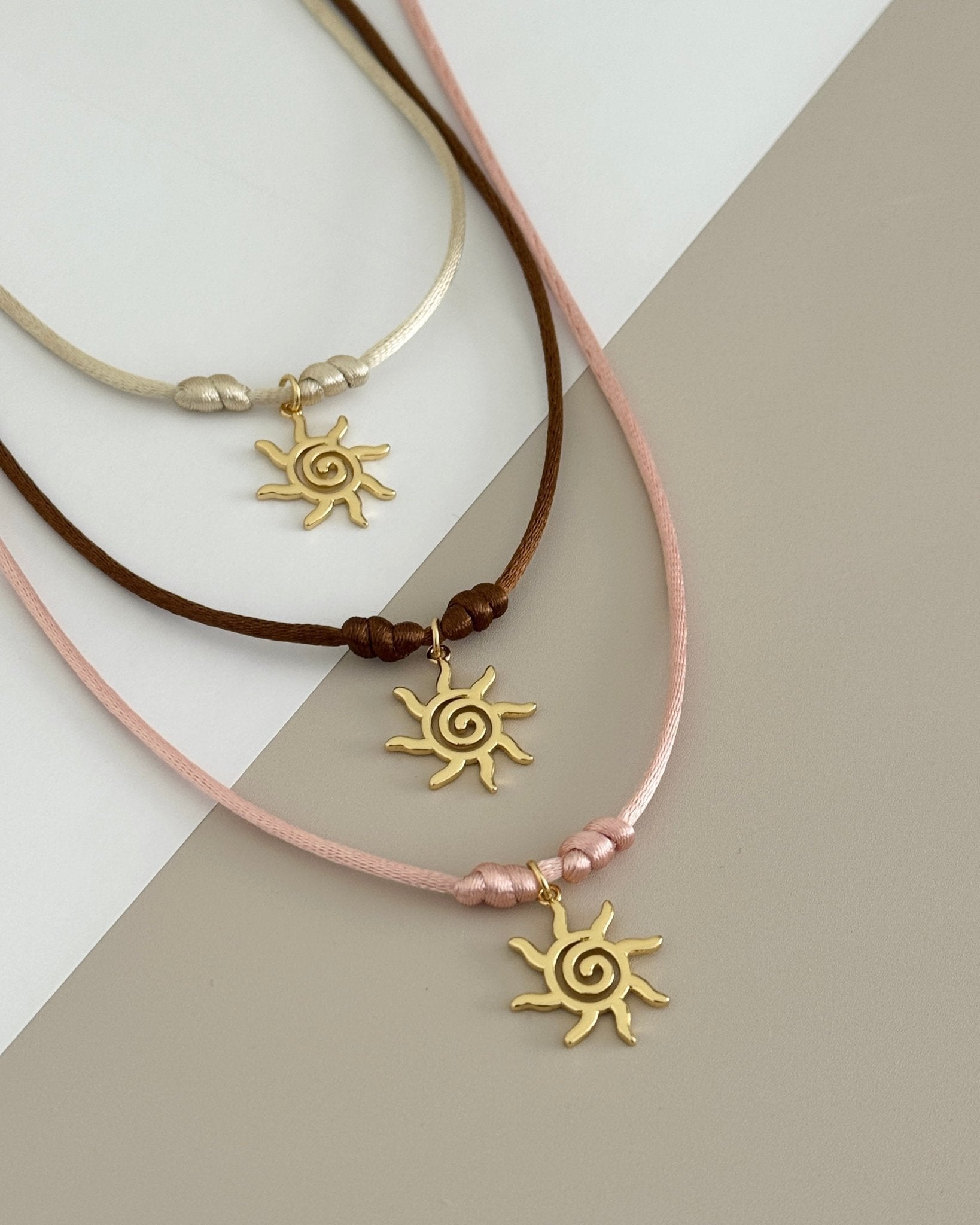 Sun Charm Cord Necklace - Necklaces | LimaLimón Store - 8