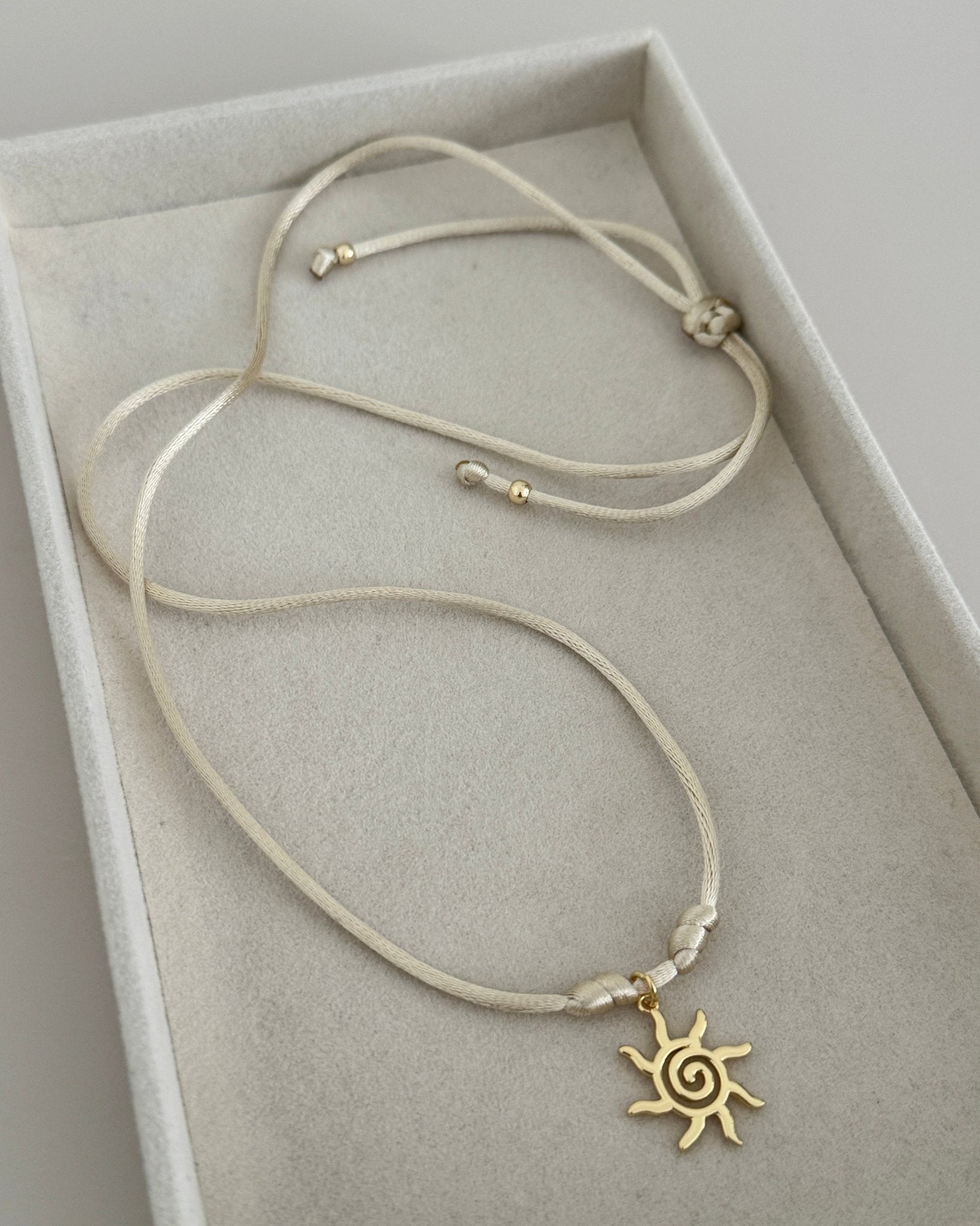 Sun Charm Cord Necklace - Necklaces | LimaLimón Store - 2