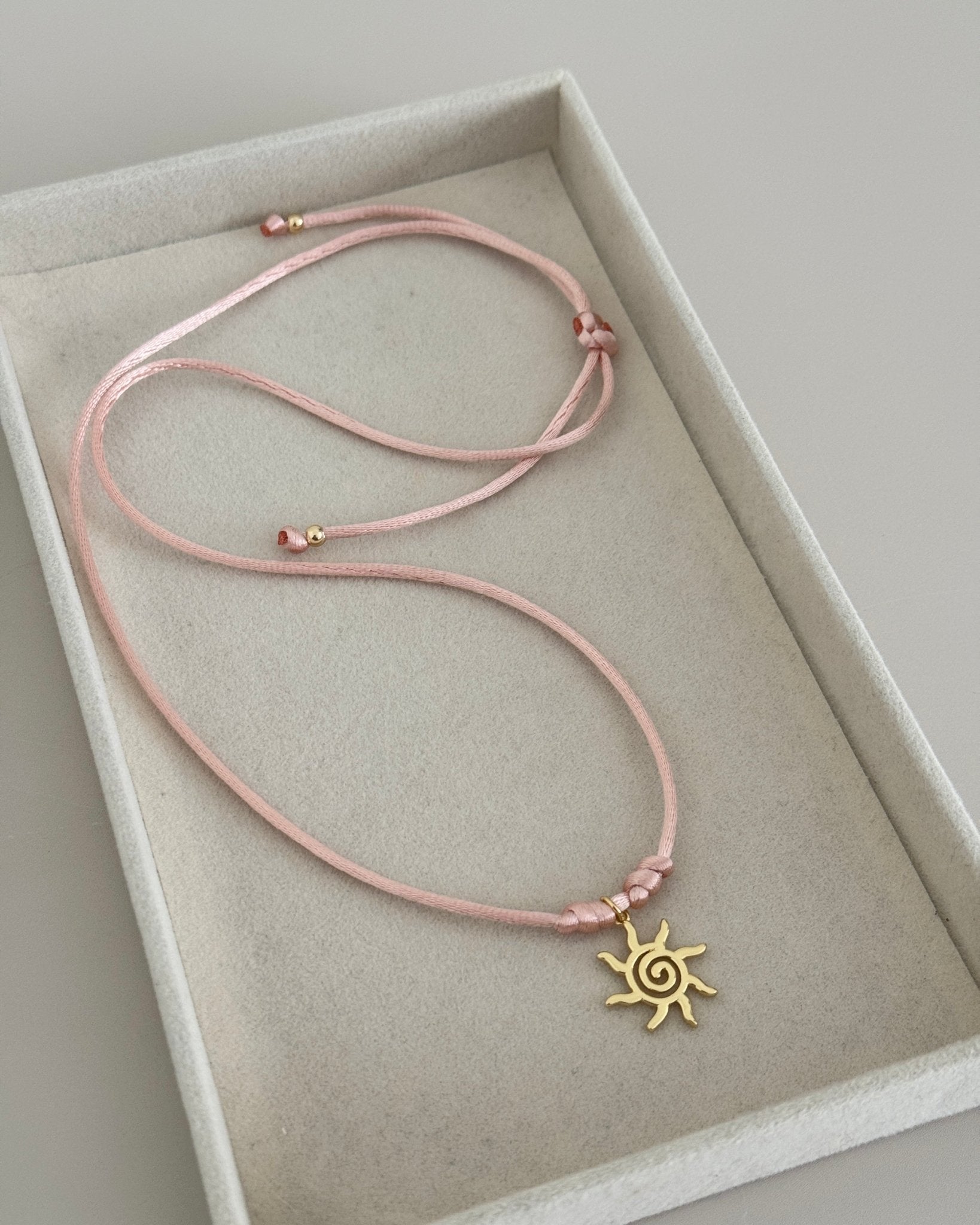 Sun Charm Cord Necklace - Necklaces | LimaLimón Store - 4