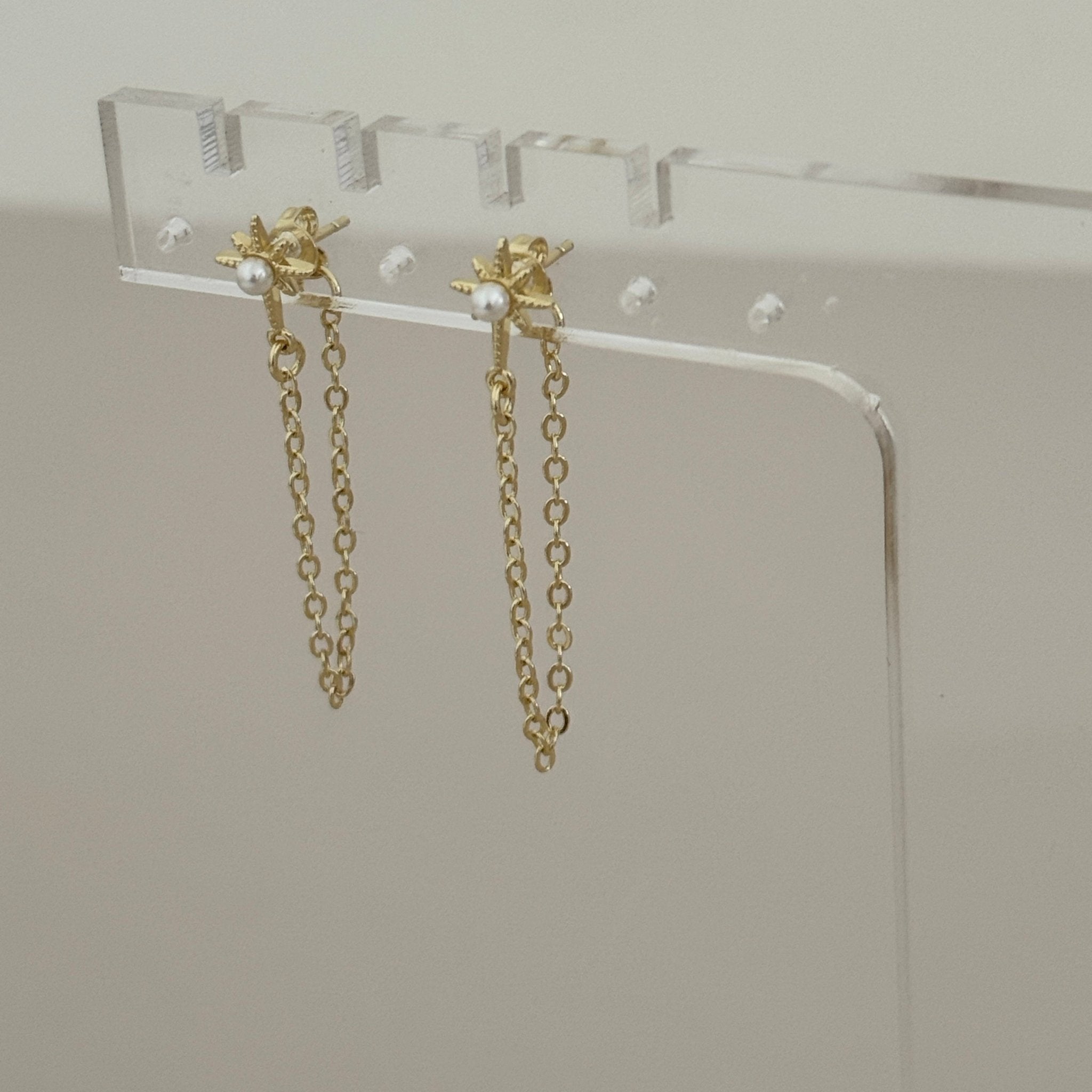 Sun Pearl Chain Earrings - Earring | LimaLimón Store - 2