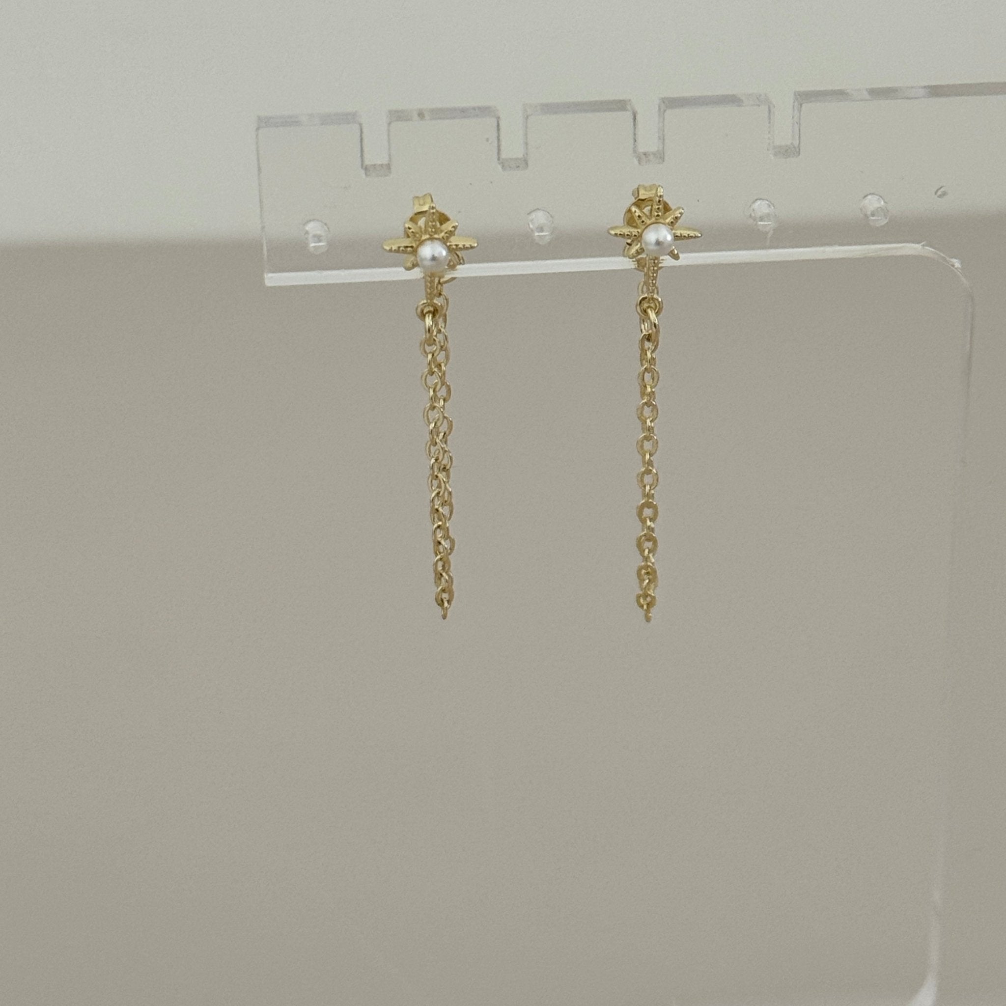 Sun Pearl Chain Earrings - Earring | LimaLimón Store - 3