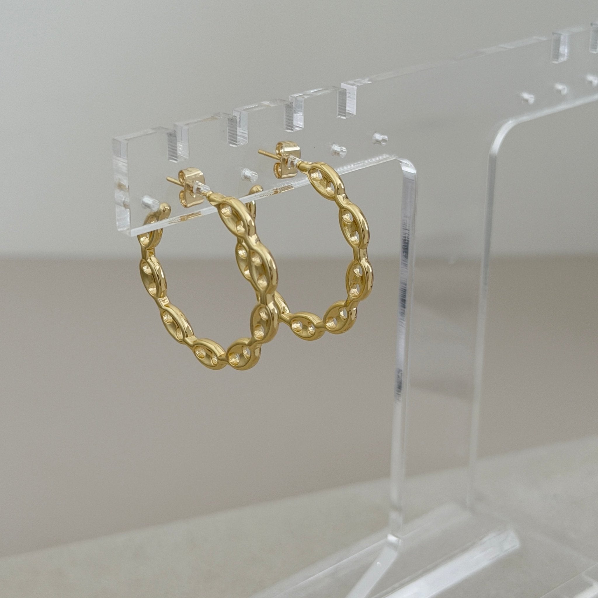 Textured Link Hoop Earrings - Earring | LimaLimón Store - 3