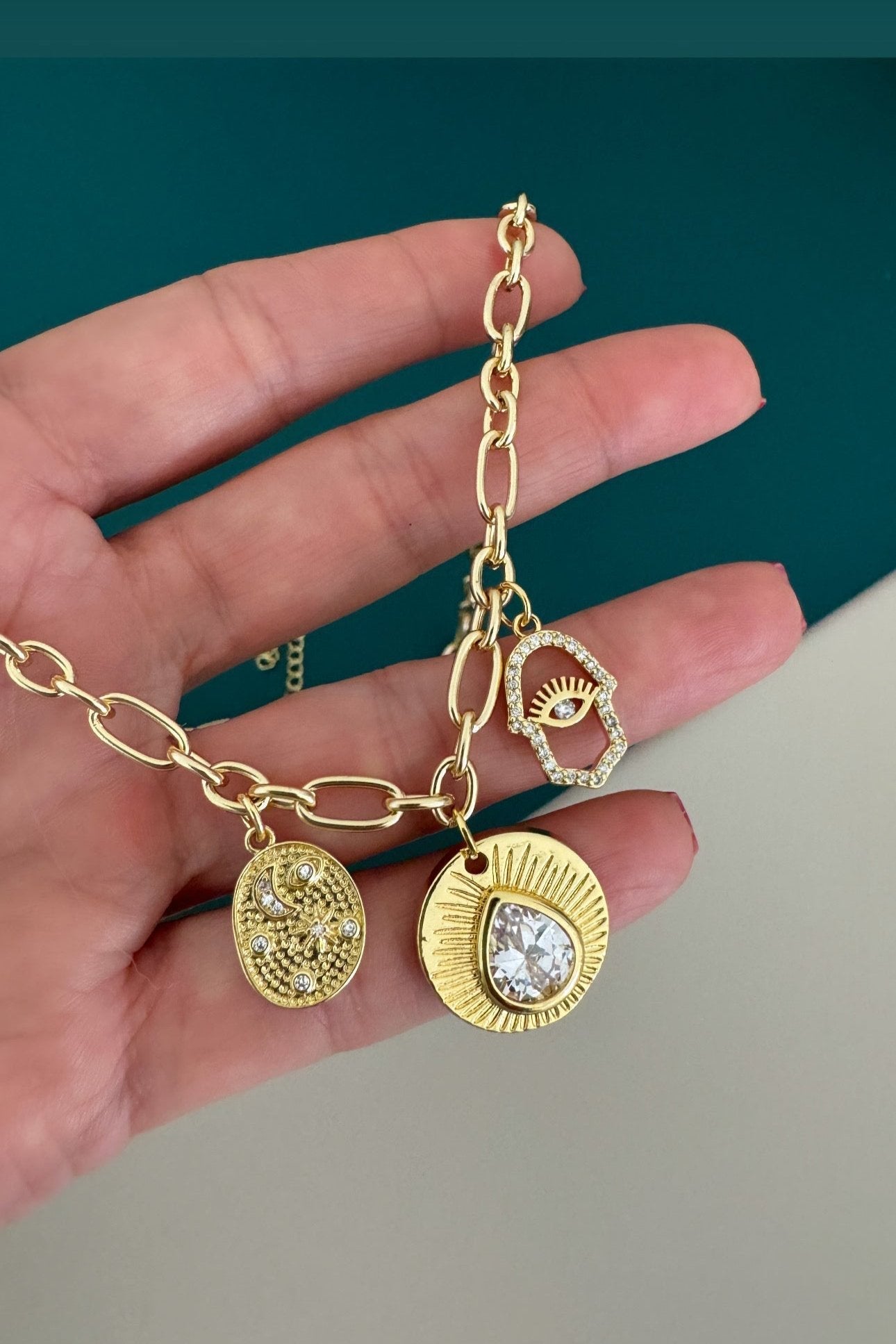 Triple Charm Necklace - Necklace | LimaLimón Store - 2
